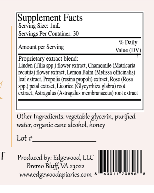 Throat Coat Tincture Ingredient Label