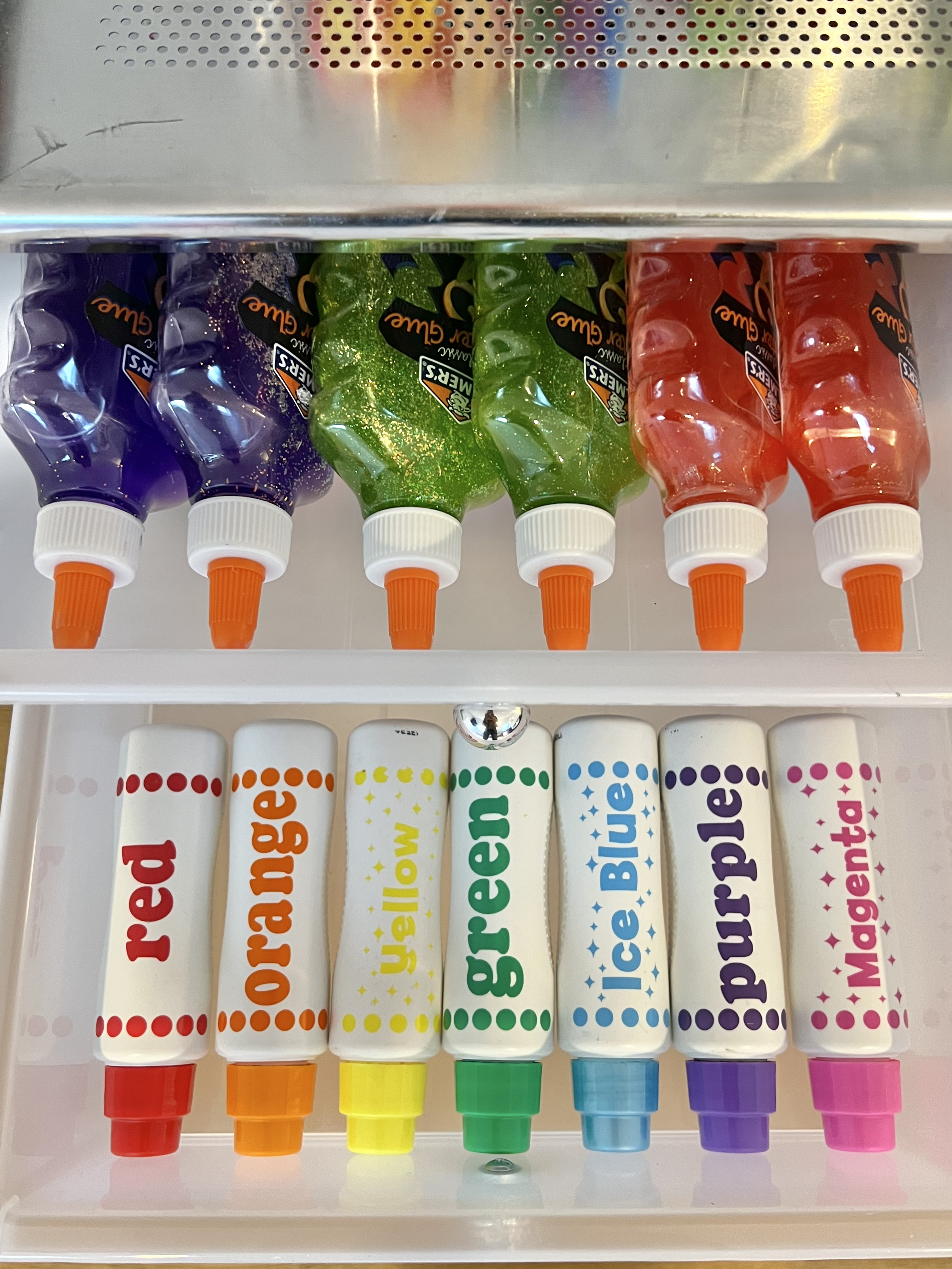 Arts and crafts storage drawer organized rainbow