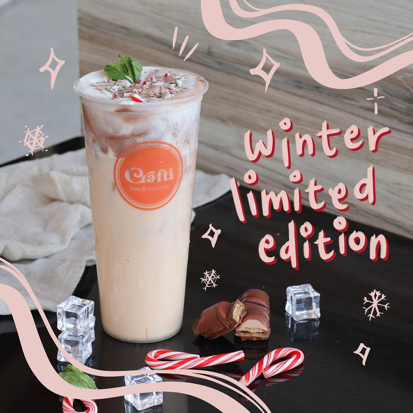 NEW holiday flavors dropping all week long❄️✨ First up we have &mdash; CANDY CANE FOG🍭, this peppermint milk tea JINGLES!🎄

It starts with a minty touch, then the aroma of our fresh brewed tea hits and blends with the creaminess of the milk tea, it