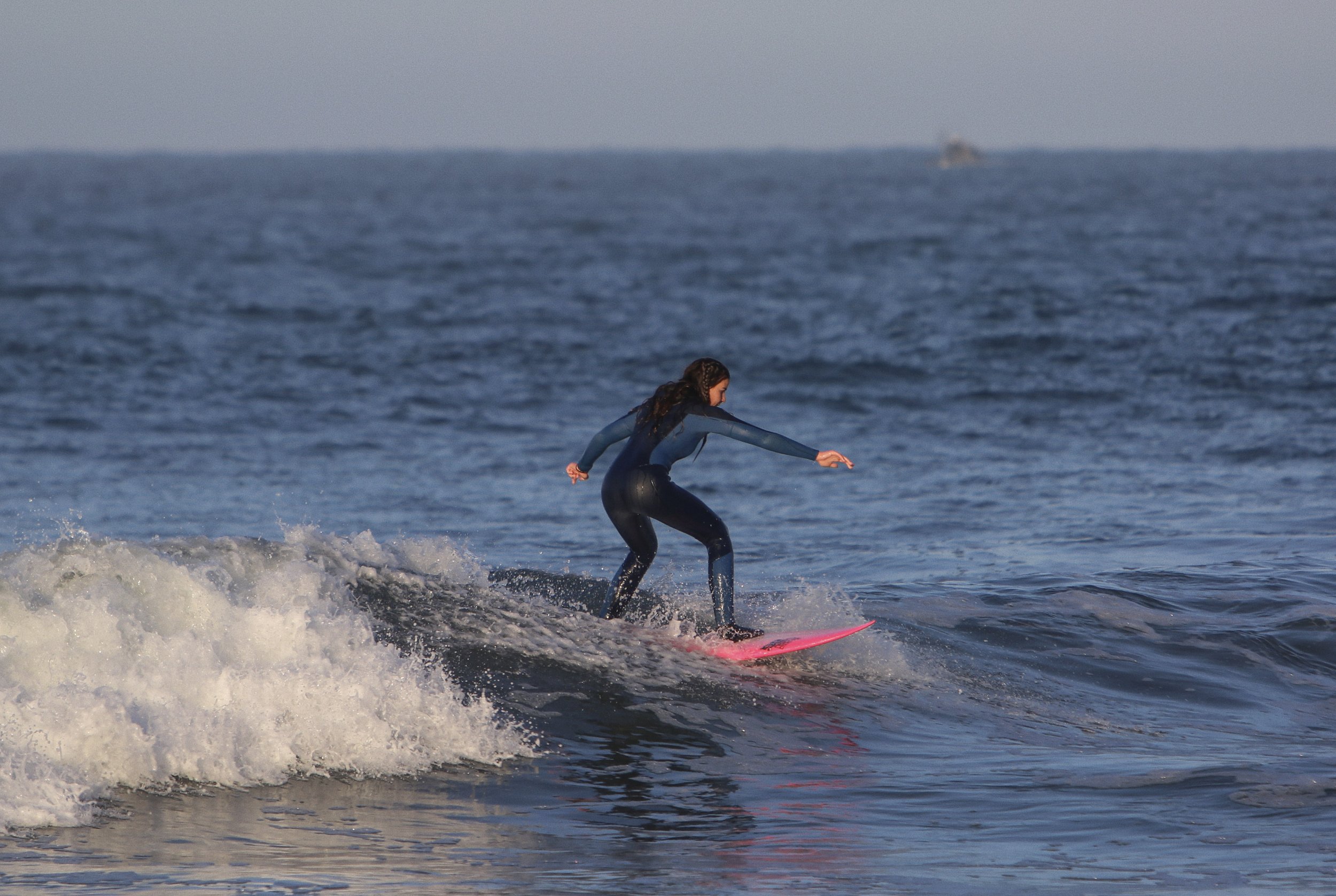 When Shannon was in middle school at surf camp, one of the male coaches named her “butterfingers” because she would always fall off of her board and goof around with her friends in the water. She was a more experienced surfer then and knew she had mo
