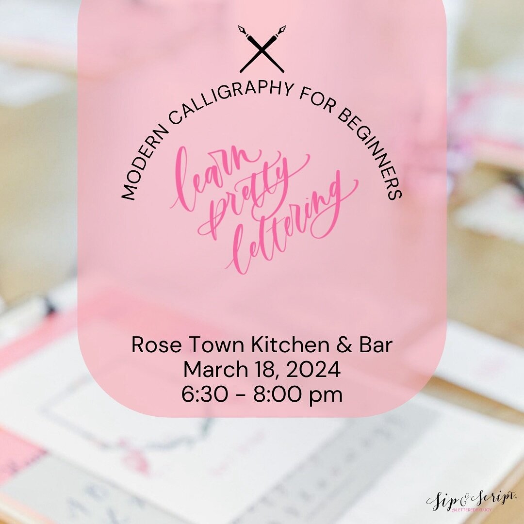 Drinks and Calligraphy&hellip; what more can you ask for!? Sign up for this upcoming class via the link in our bio🖋️🍷
