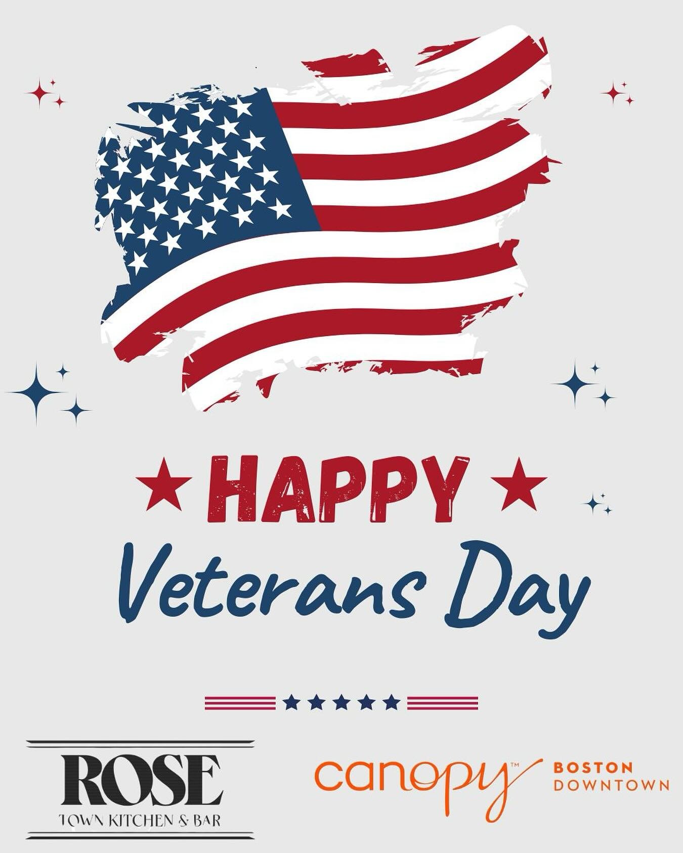 To all our brave service men and women, we wish you a Happy Veterans Day! To show our appreciation, all military members can get a free pizza with a beverage purchase. Thank you for your service! #veteransday #freepizza #rosetownkitchenandbar #canopy