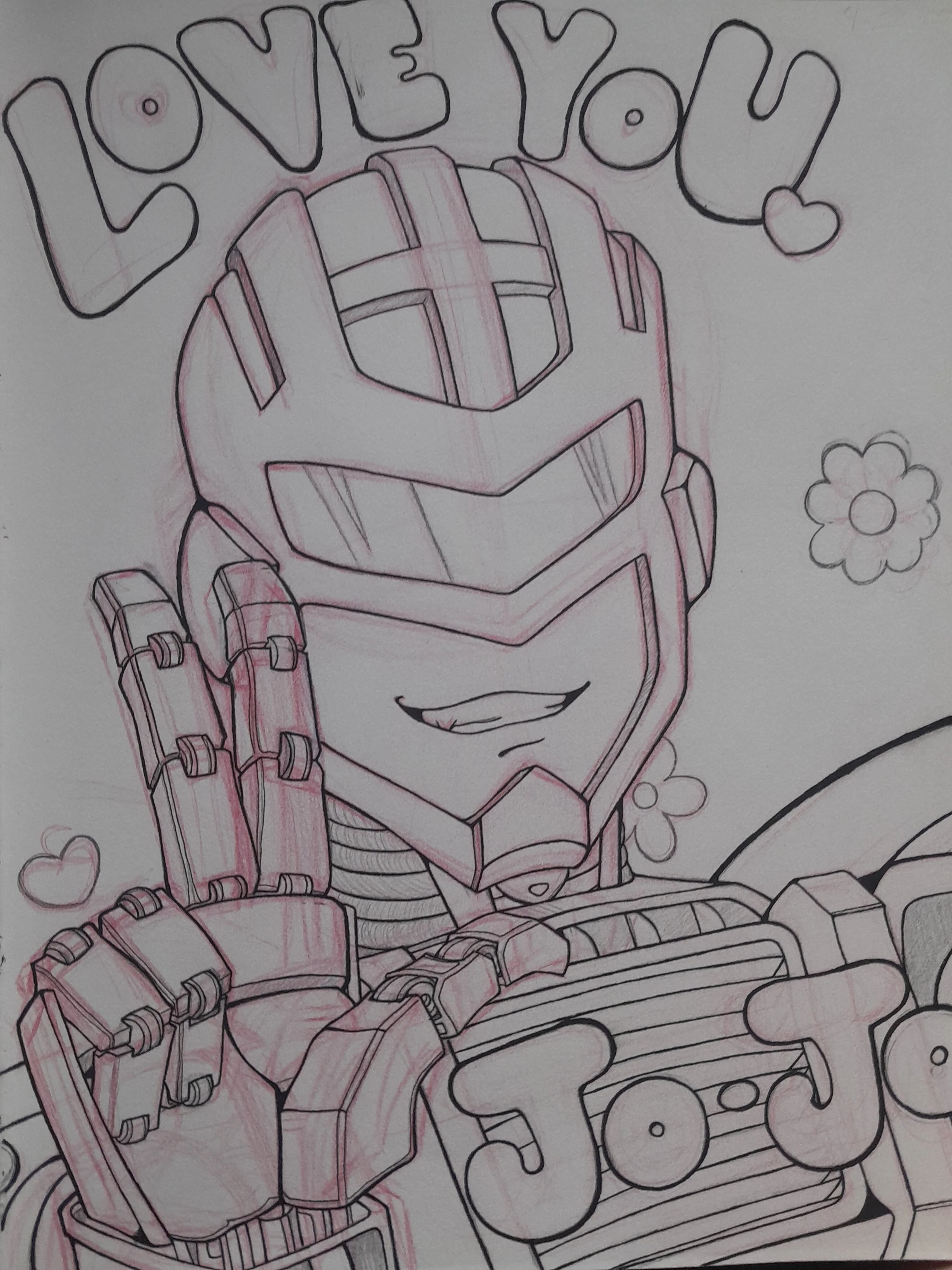 Red Alert from Transformers: Armada. Client wanted to add a personal message as it was meant for a friend of theirs!