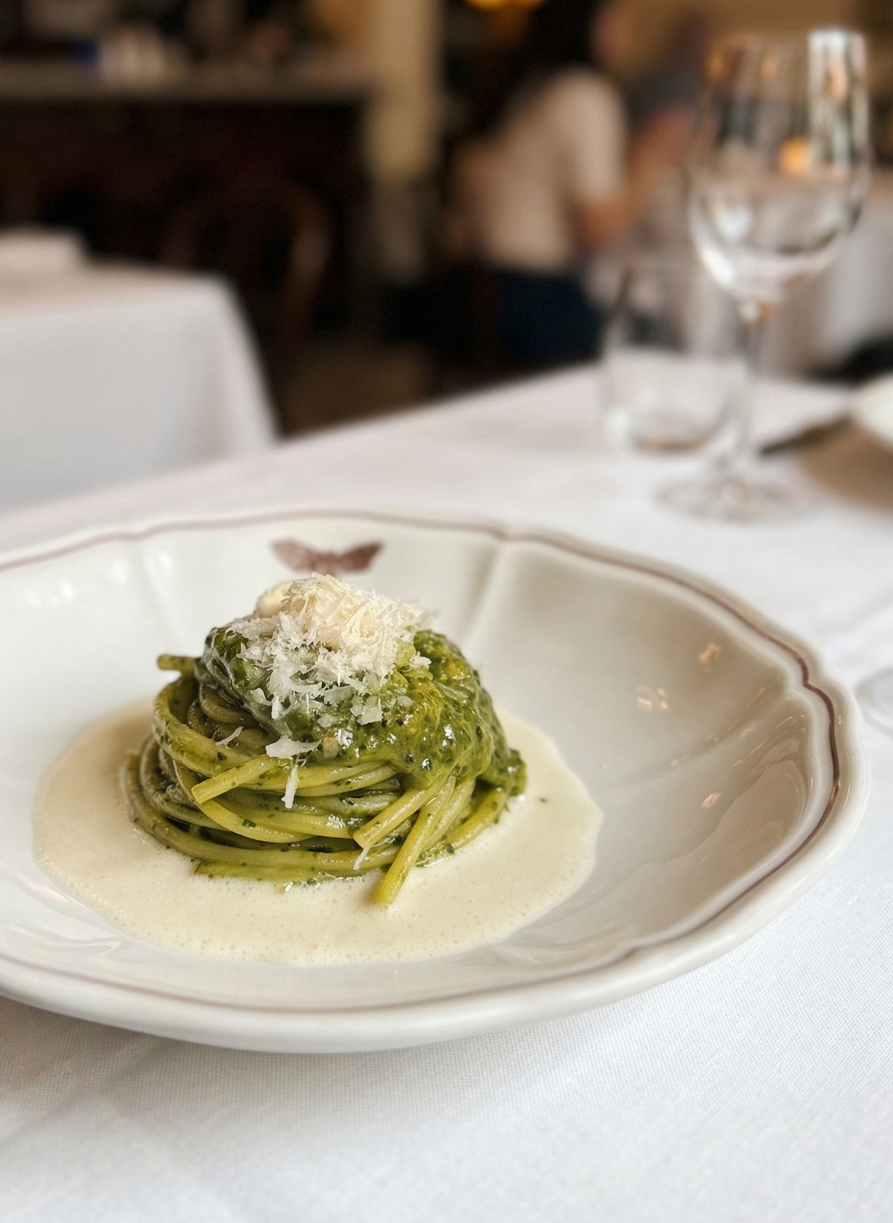 Spaghettone Felicetti with Pesto and pistacchio
