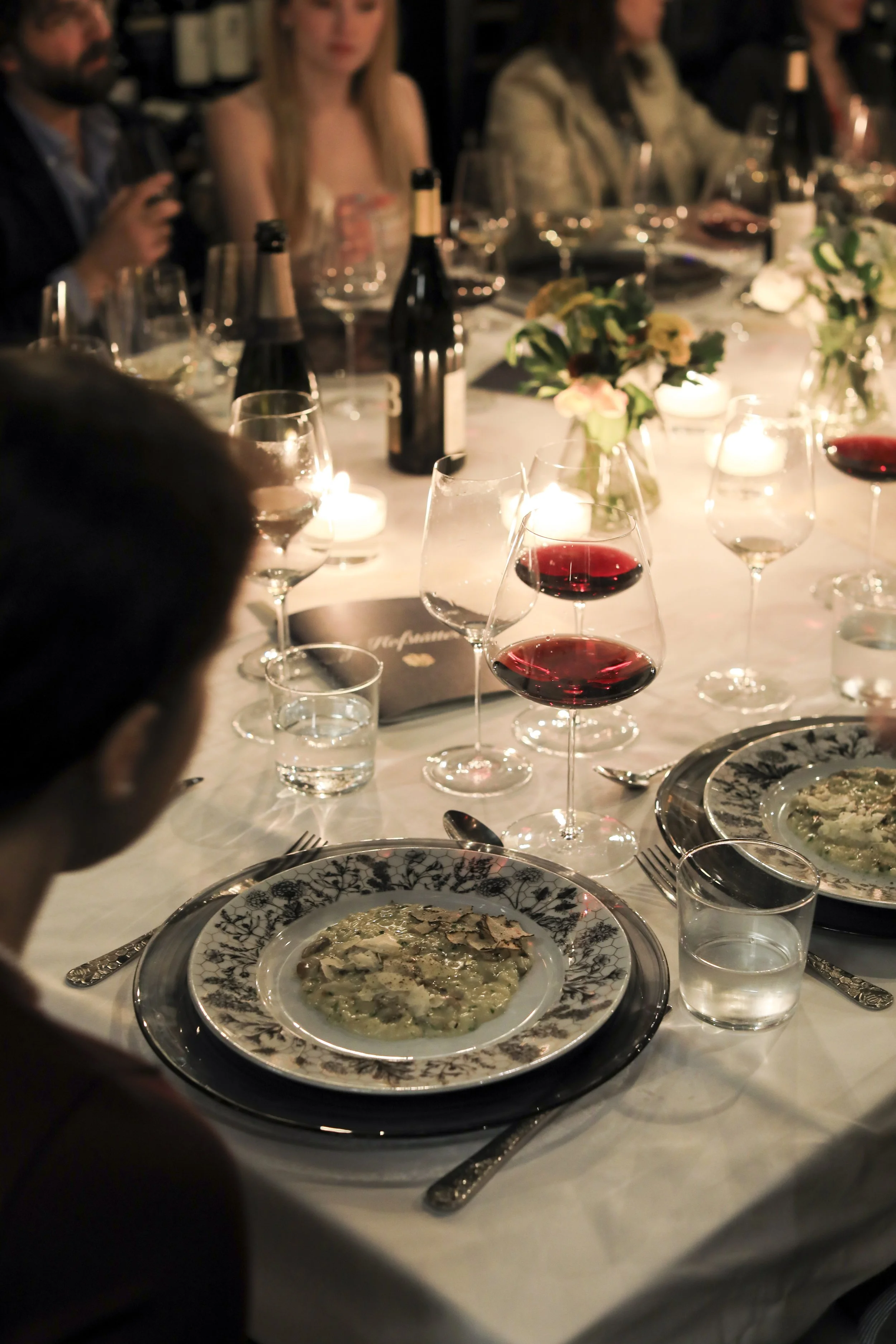 Elegant private dining table setting at Lucciola NYC