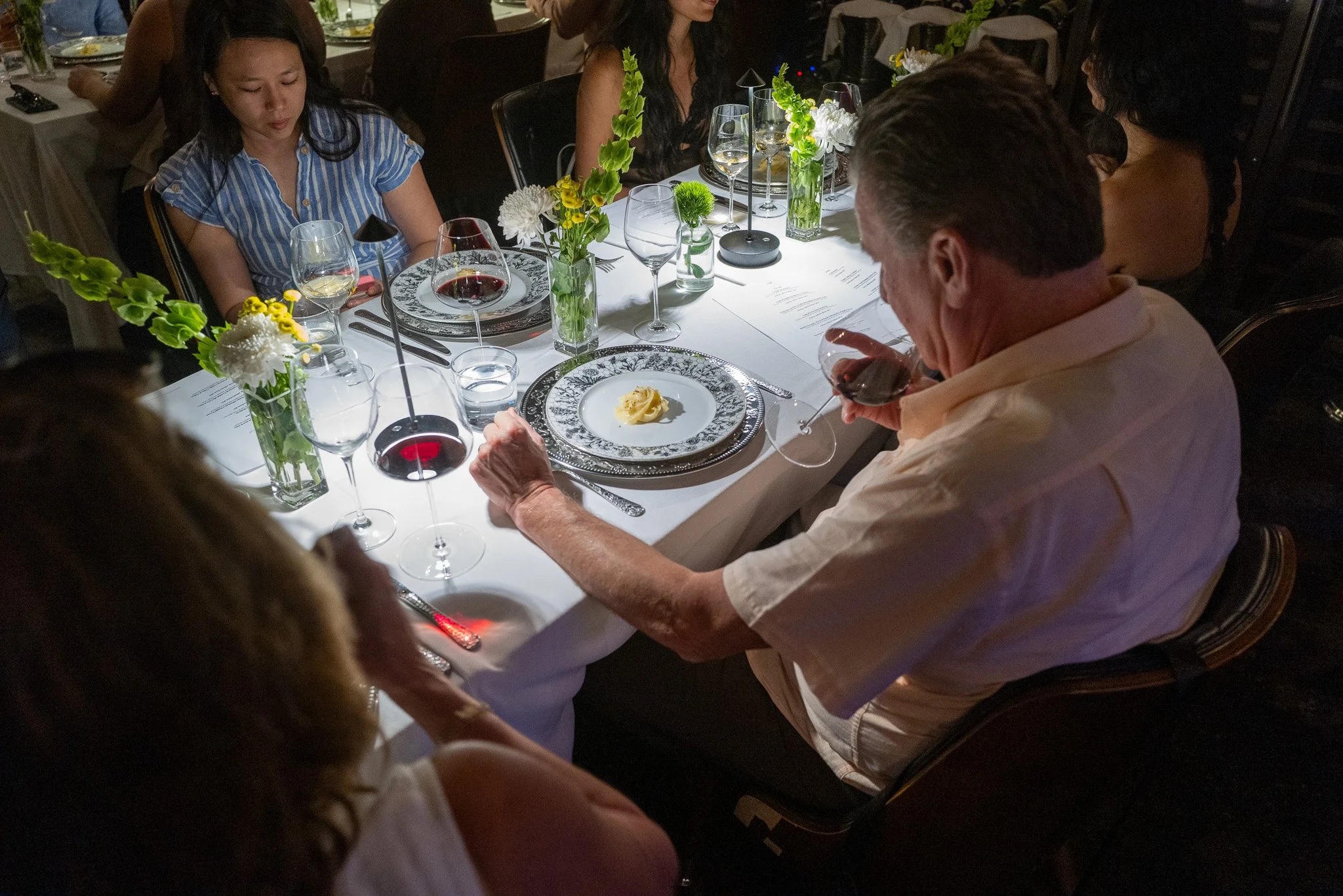 Large party private dinner setup at Lucciola Italian restaurant in NYC