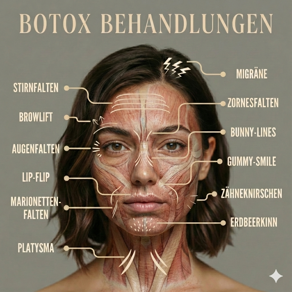 Botox Zonen Gesicht