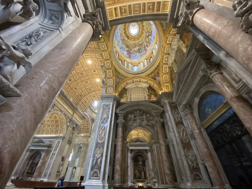 Interior of St. Peter’s Basilica bathed in light