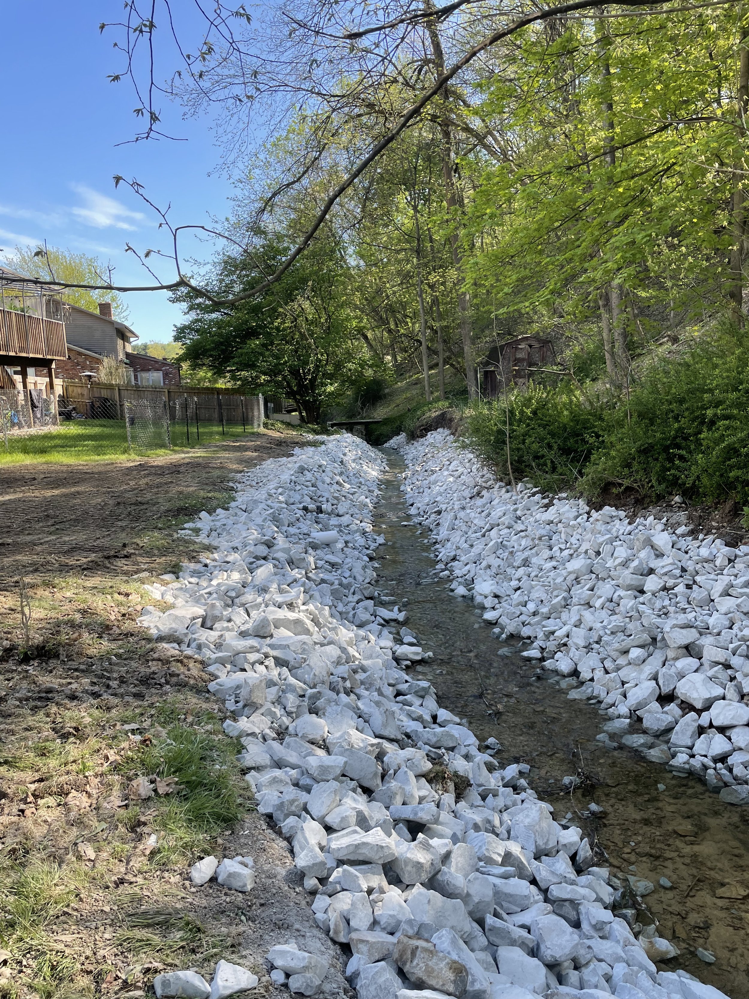 AFTER: EROSION CONTROL WITH STONE