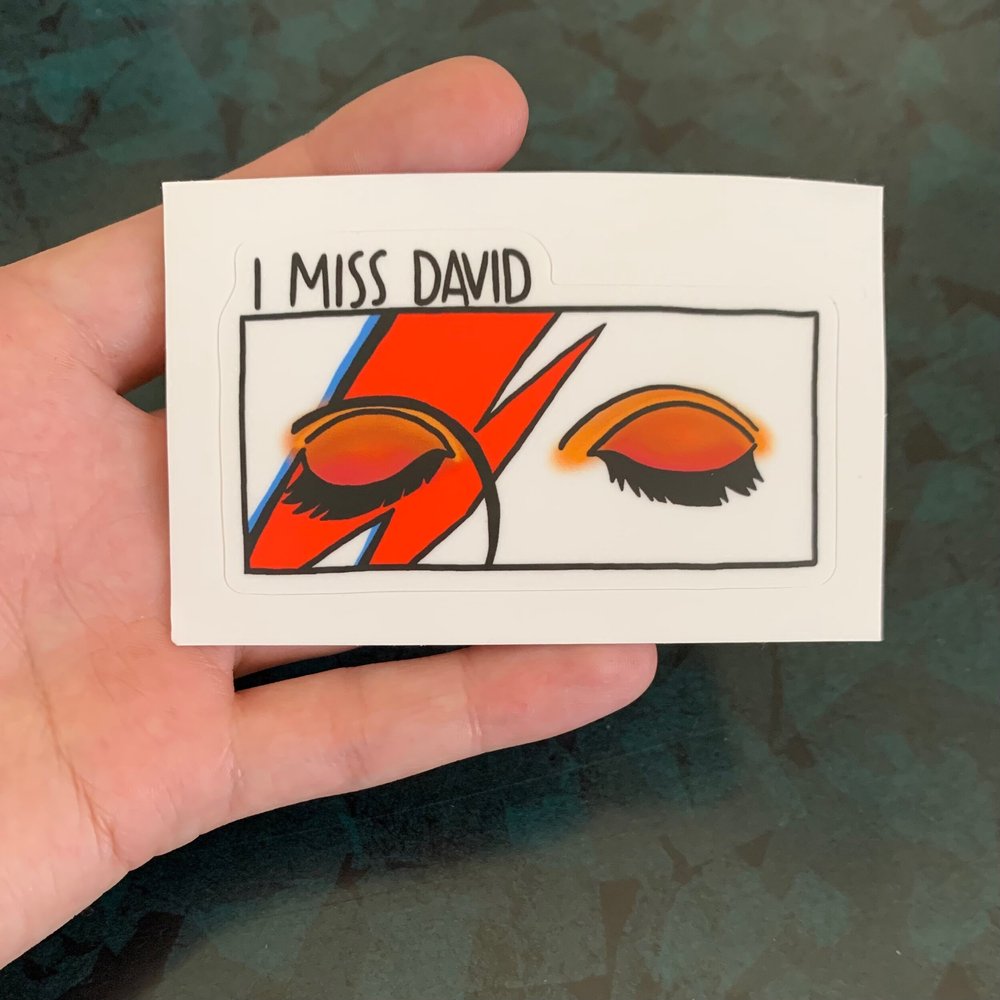 David Bowie 猫　オーナメント アスティエ　アシュペ レア BOWIE” STICKER — Heart of an Astronaut