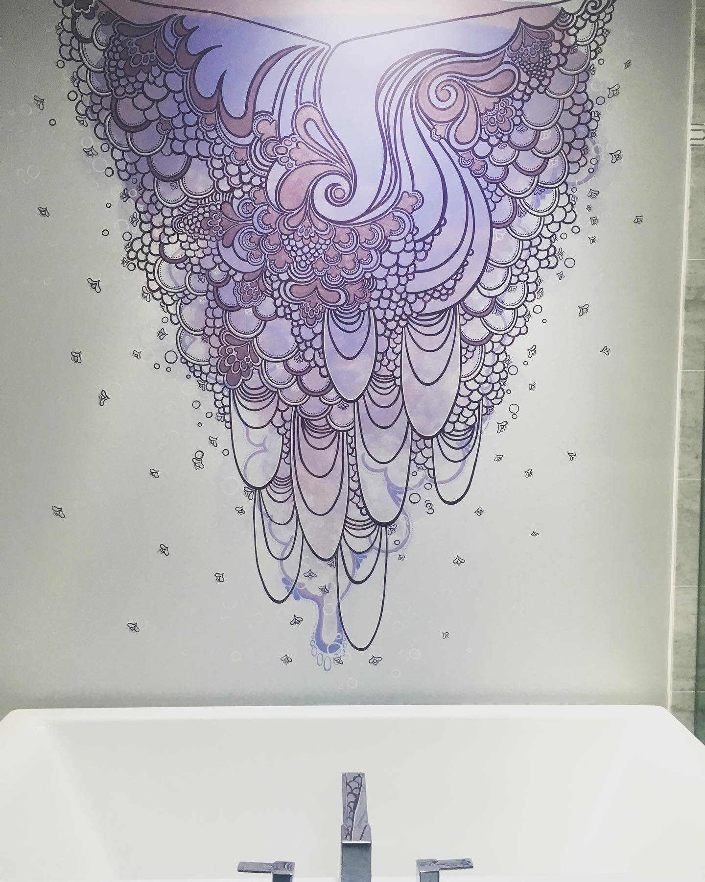 Flash back to this beautiful blob I painted for @mydouglas before rebranding my murals as a separate entity from my other artwork. This is the kind of thing that happens when my clients trust me. Megan was familiar with my work and didn&rsquo;t even 
