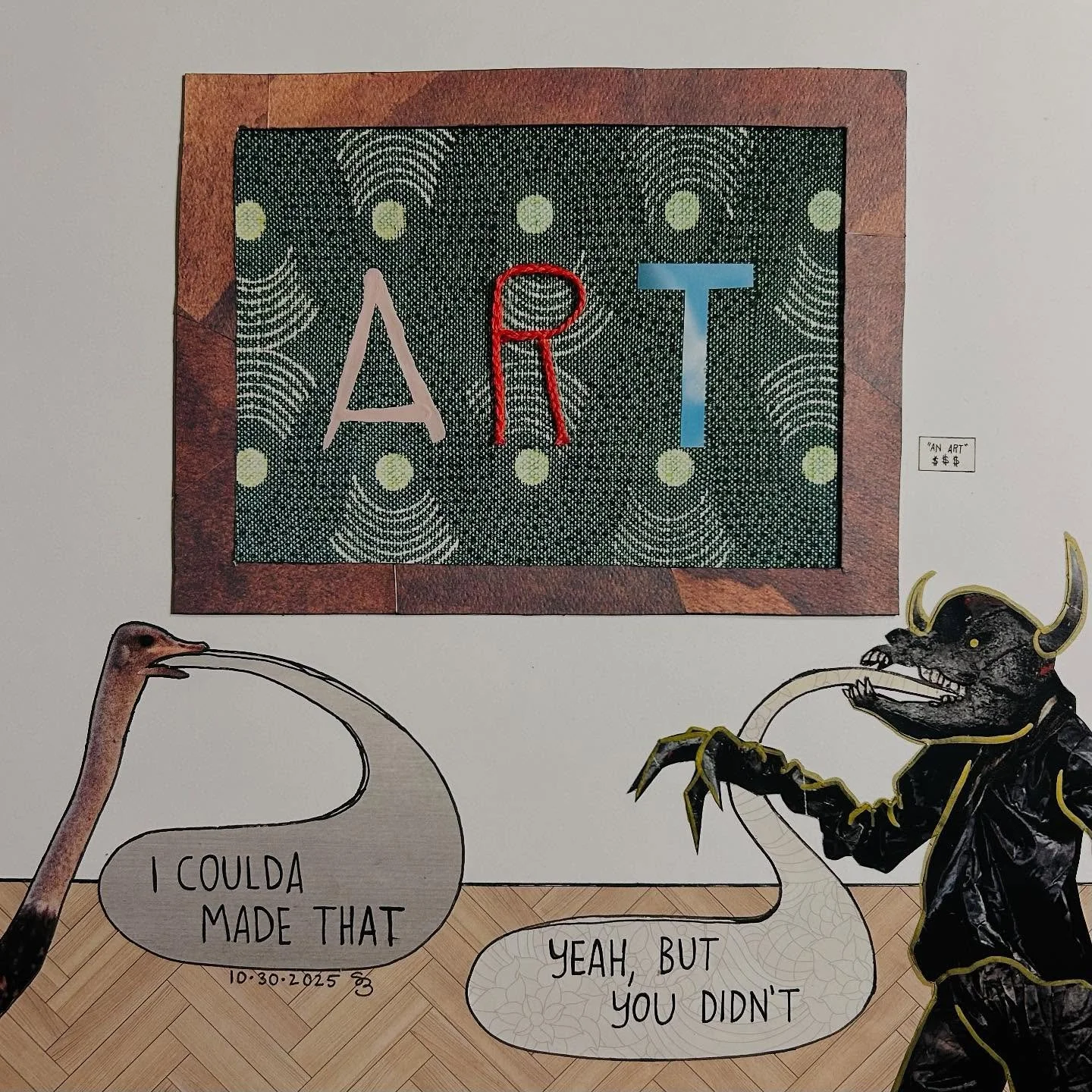 Here&rsquo;s a reworking of a collage I made a few years ago but didn&rsquo;t quite hit the mark. I think this is a way better execution. I couldn&rsquo;t decide on using the characters or just having the text come from &ldquo;off camera&rdquo;, but 