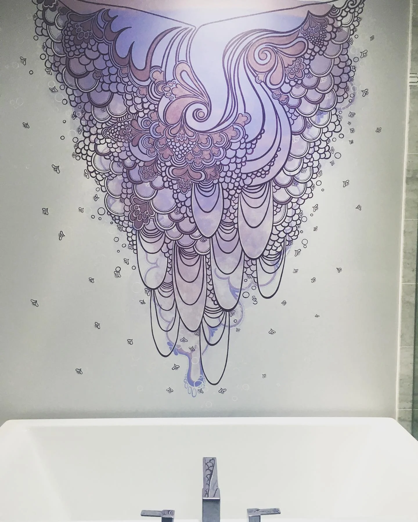 Flash back to this beautiful blob I painted for @mydouglas before rebranding my murals as a separate entity from my other artwork. This is the kind of thing that happens when my clients trust me. Megan was familiar with my work and didn&rsquo;t even 