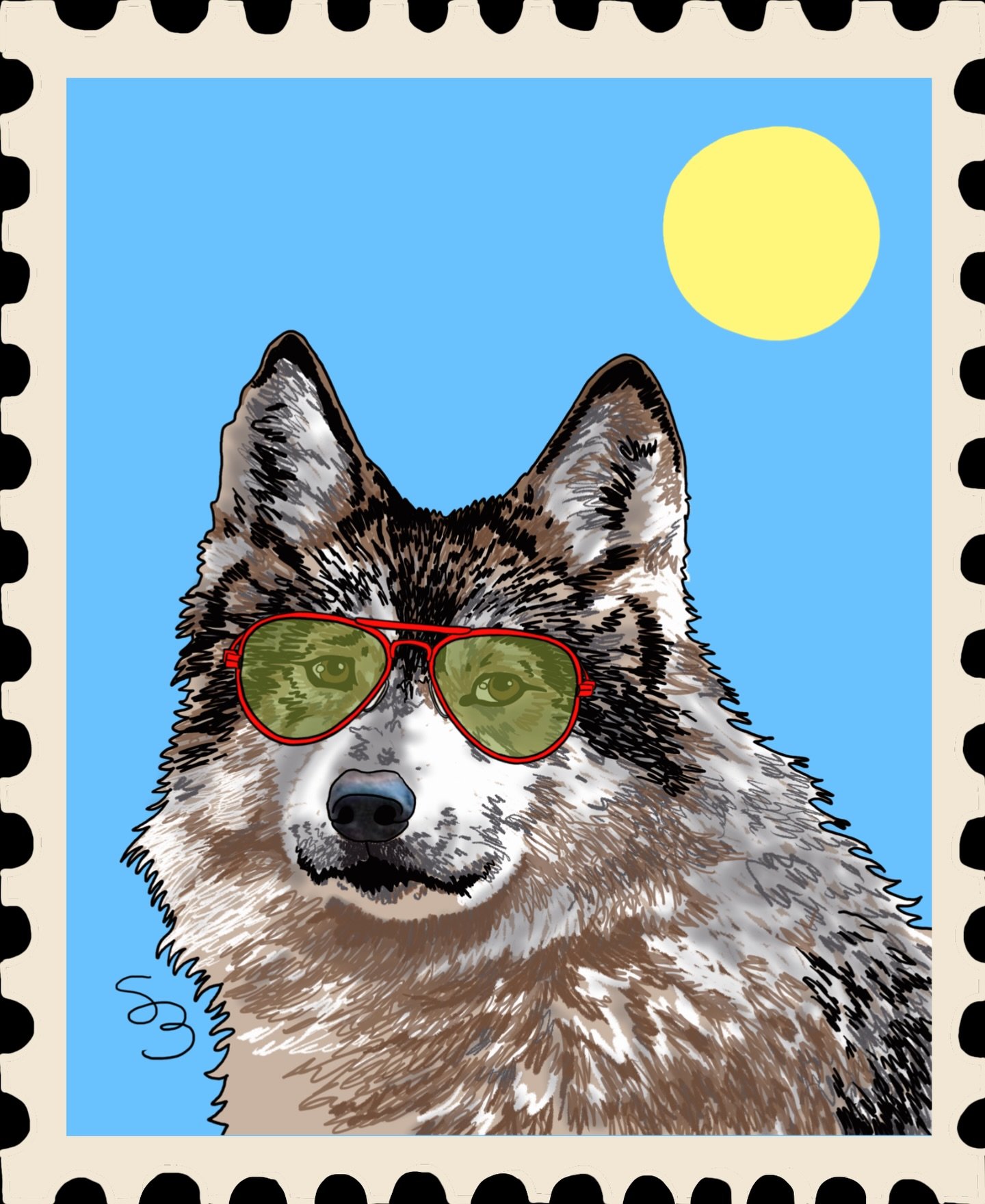 This was my entry to the 2026 Mexican Gray Wolf stamp design competition in New Mexico. I&rsquo;m not sure who won yet, but it wasn&rsquo;t me because they would have emailed yesterday, LoL. I still like it. I think I&rsquo;ll make stickers. 🤔 #digi