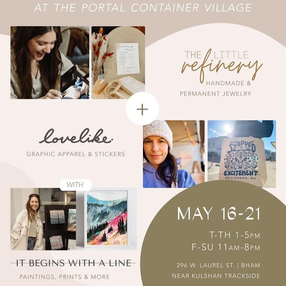 So pumped for next week!! @thelittlerefinery, @shoplovelike, and myself will be at the Container Village Tuesday-Sunday. Come shopping for art, jewelry, and apparel. Get some ice cream, beer, and food while you&rsquo;re at it. 🤩 Summer is practicall