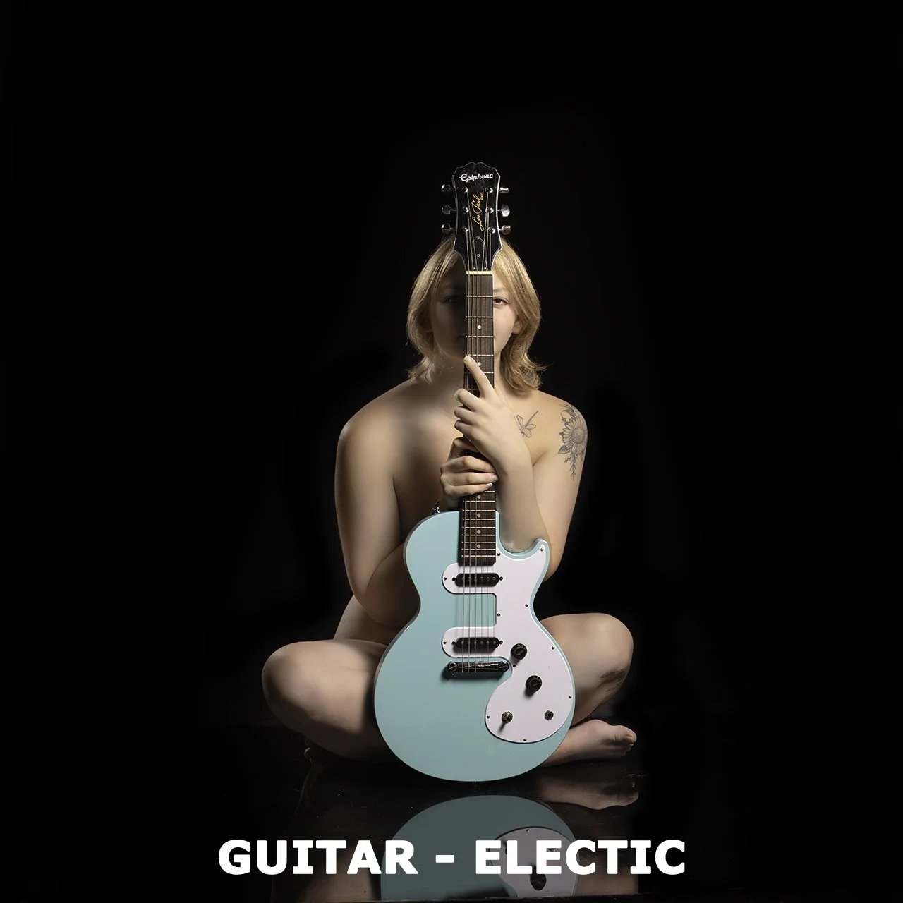 Leighla (22) All girl band guitar player. Shot in studio, Barrie, September 2021