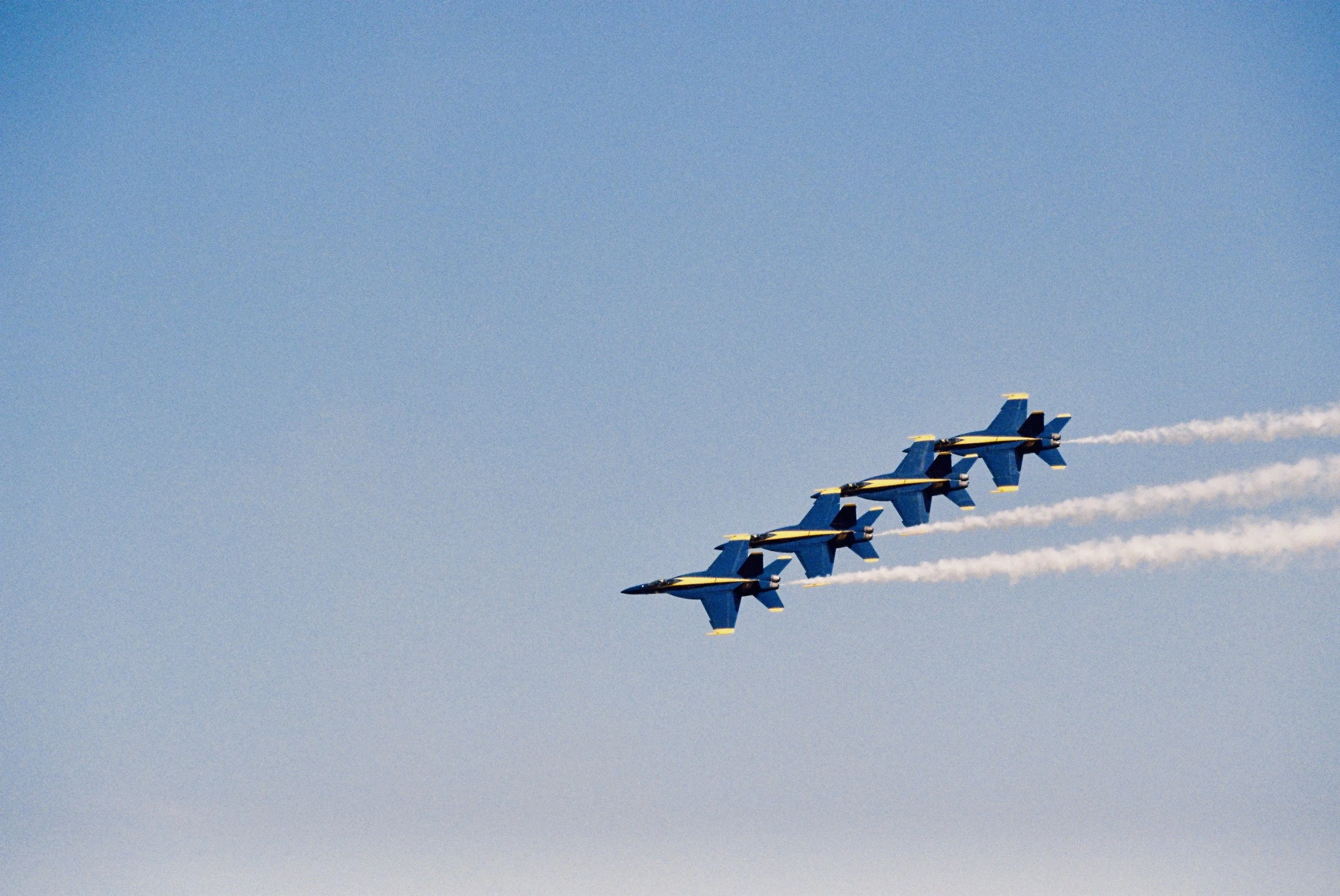 The Blue Angels in formation.
