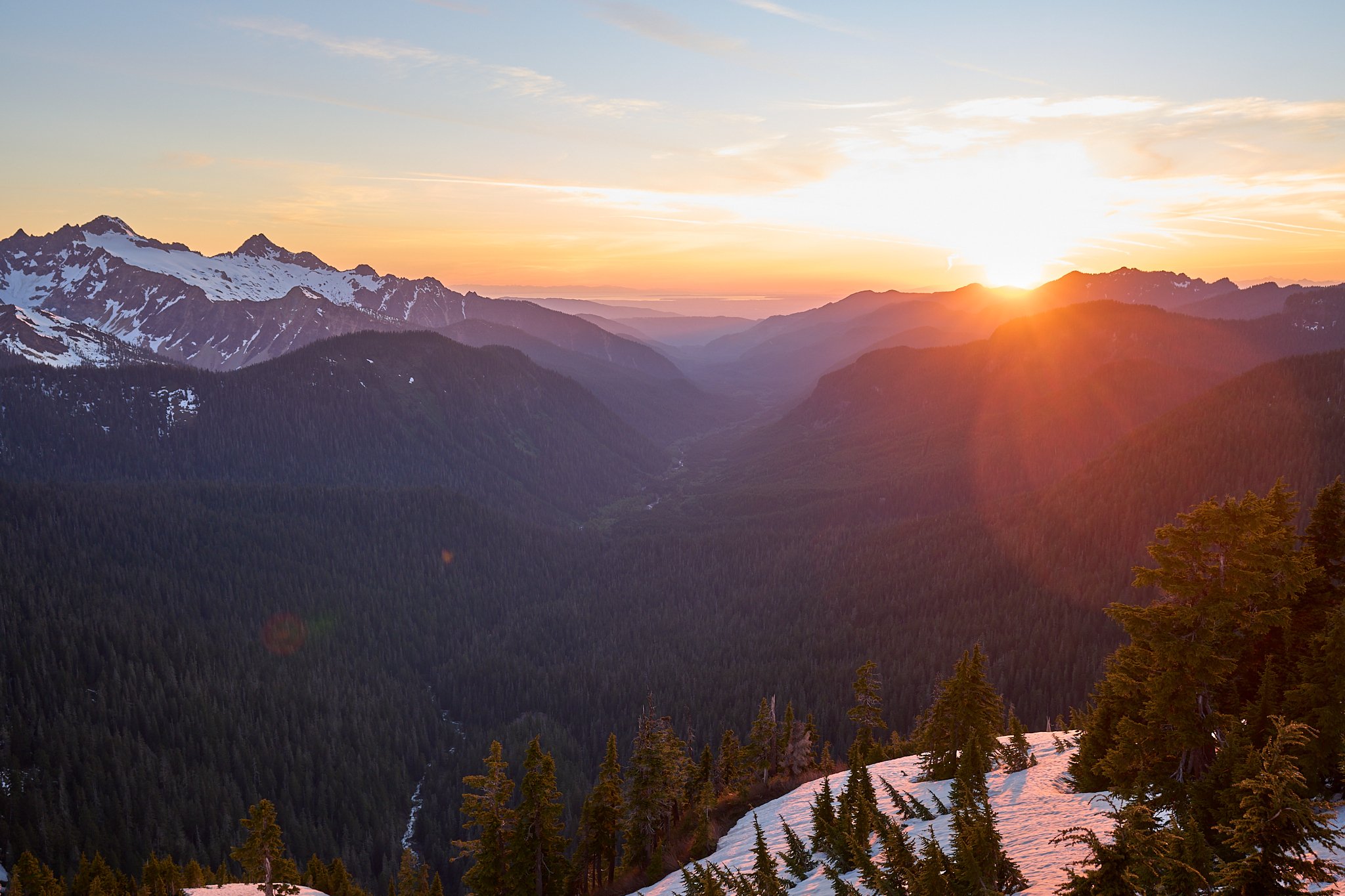 Sunset over the valley