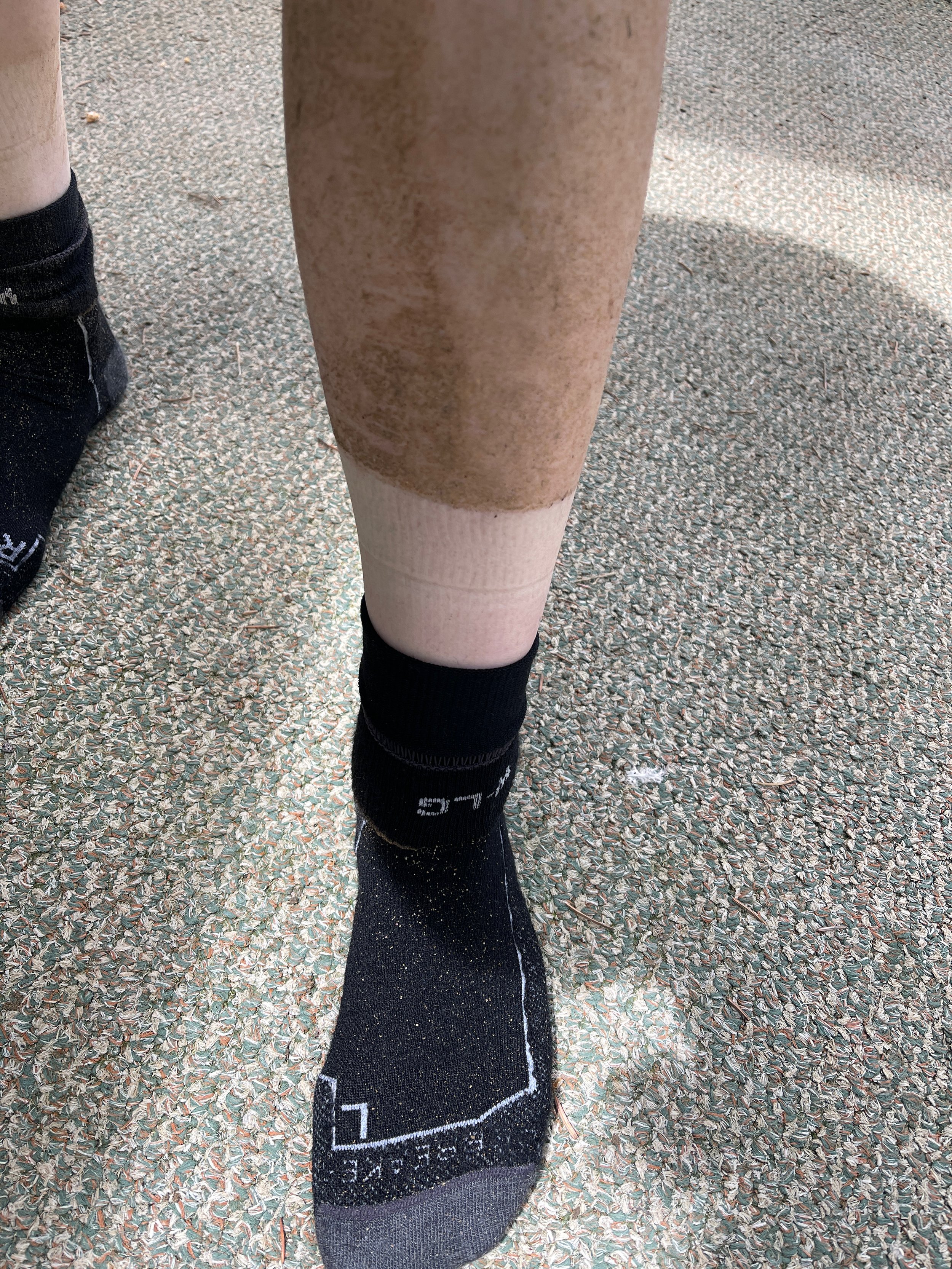 muddy legs after a ride