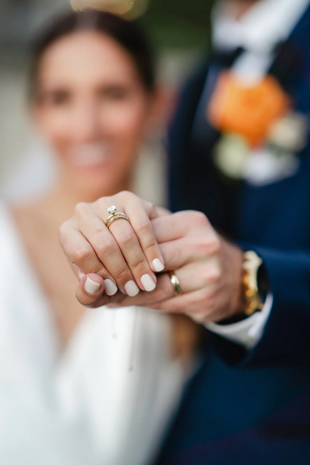the bride and grooms ring on their wedding day