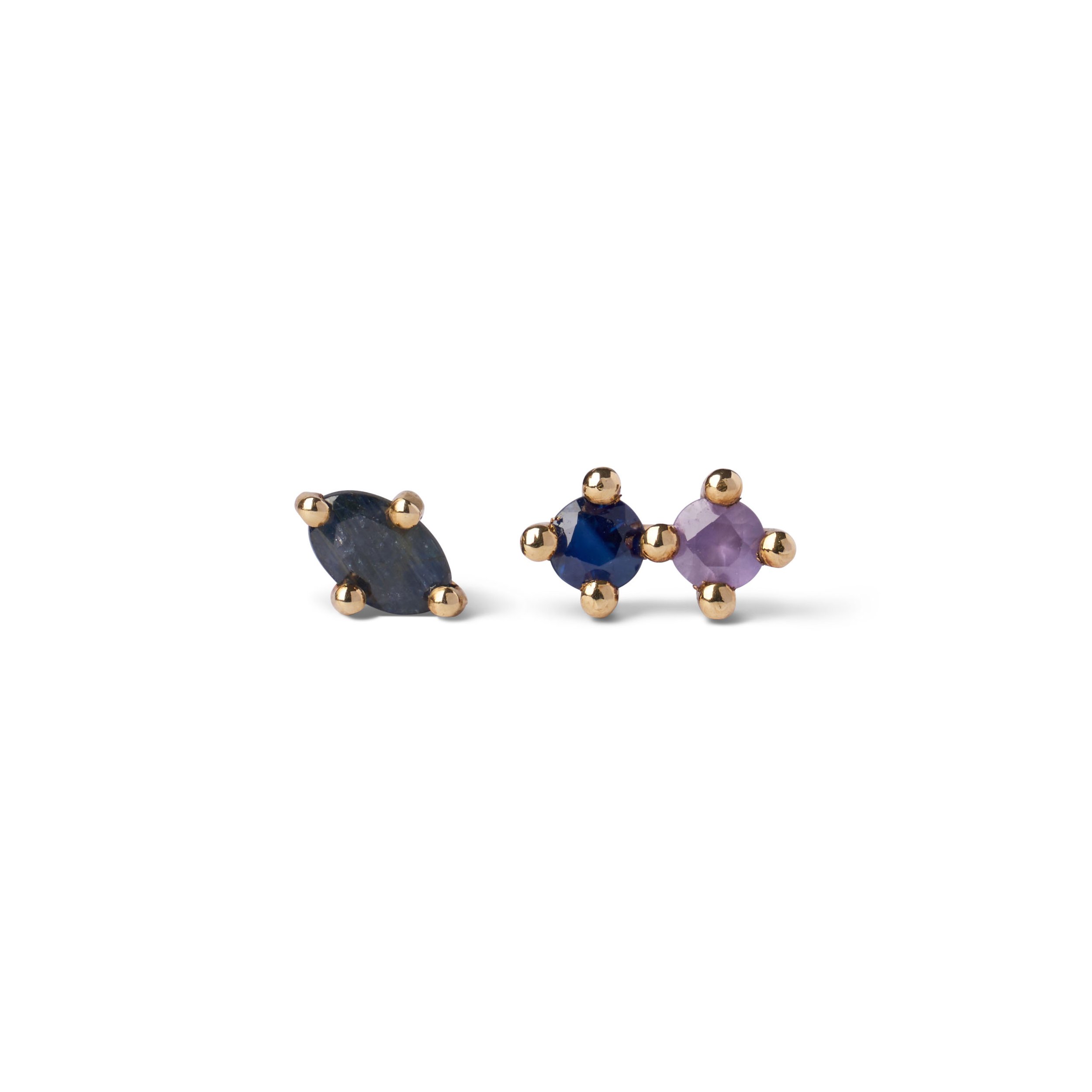 TWIN SOUL AND FOUR CLAW STUD EARRINGS - MIX & MATCH PAIR