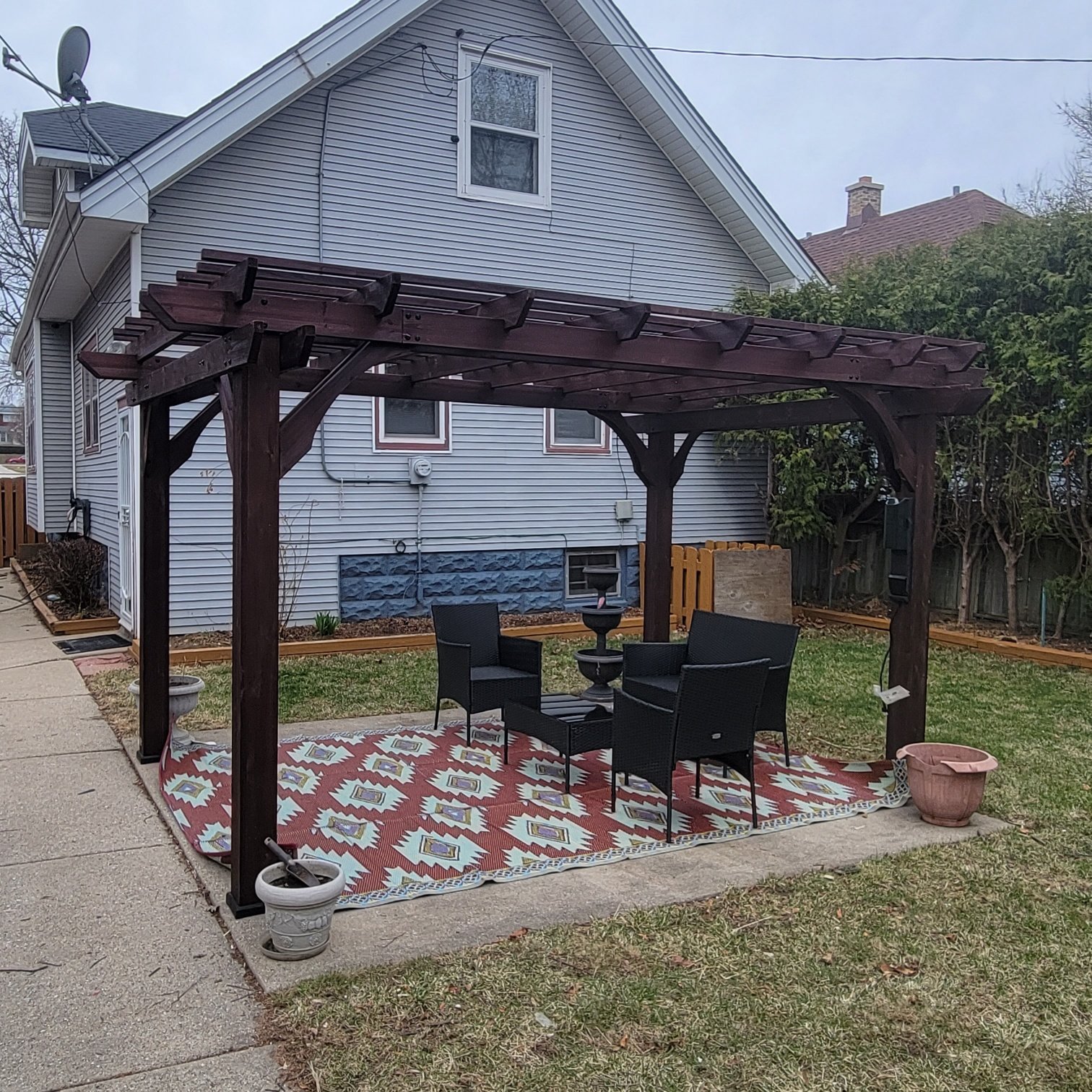 Completed Pergola & Patio Furniture Assembly