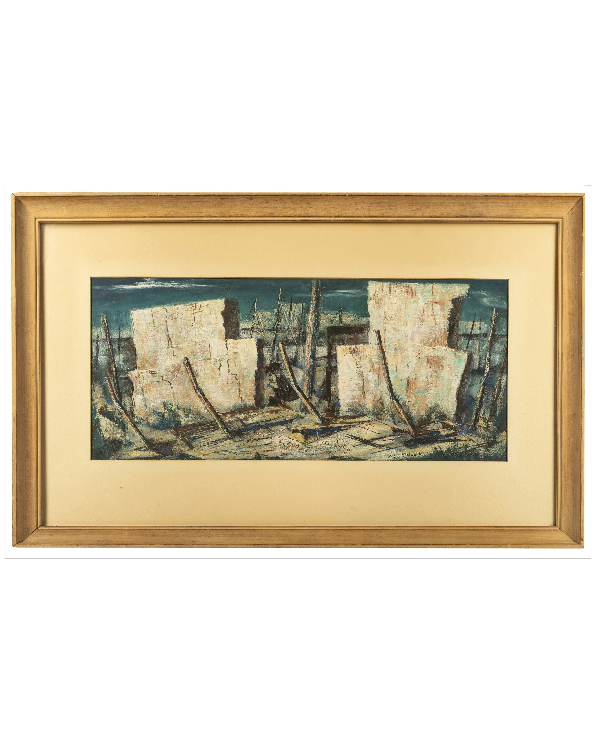 Ray Ridabock (1904-1970) Wreckage Across Landscape, c.1955