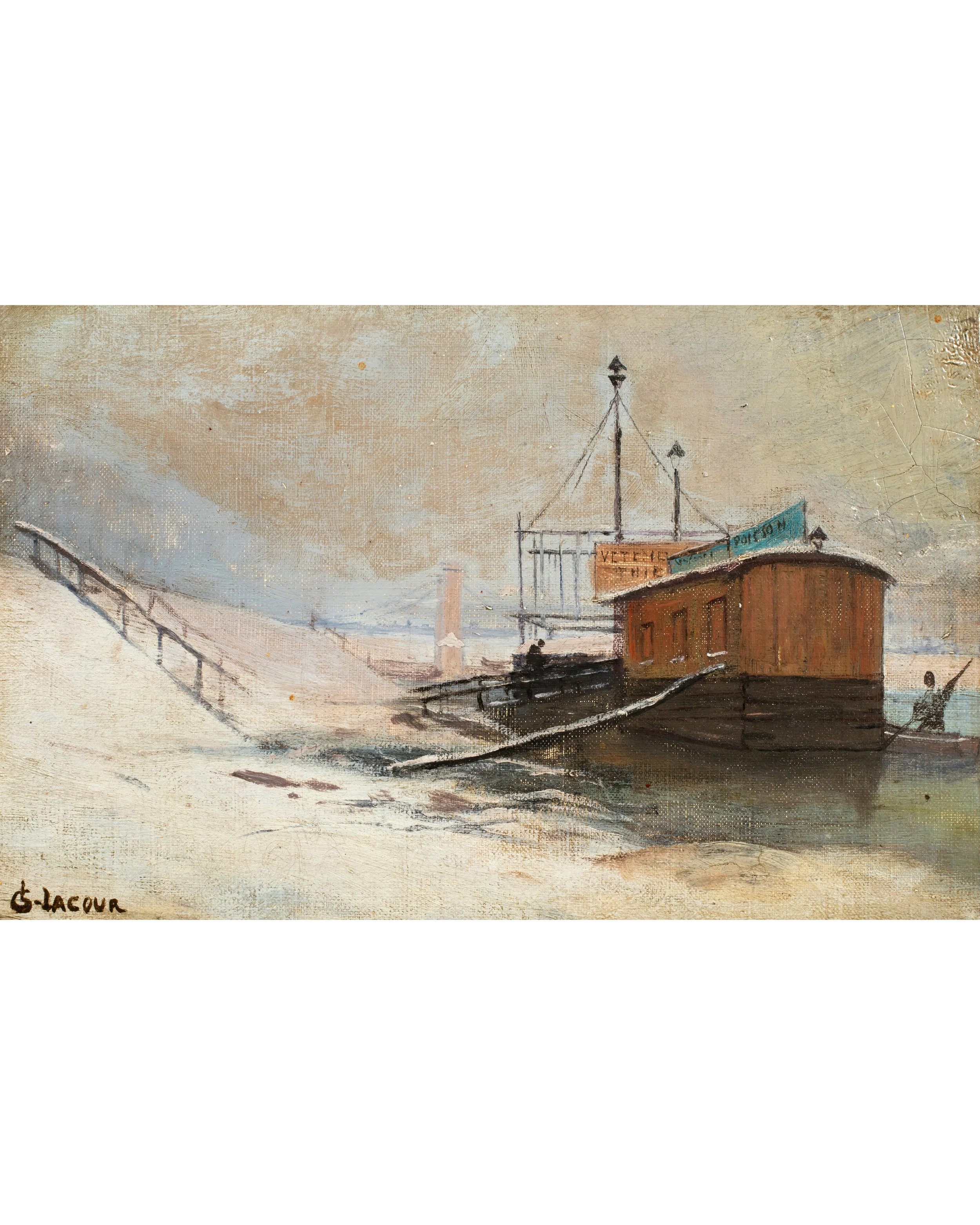 Charles Lacour (1863-1941) Winter Along the Rhone, Lyon