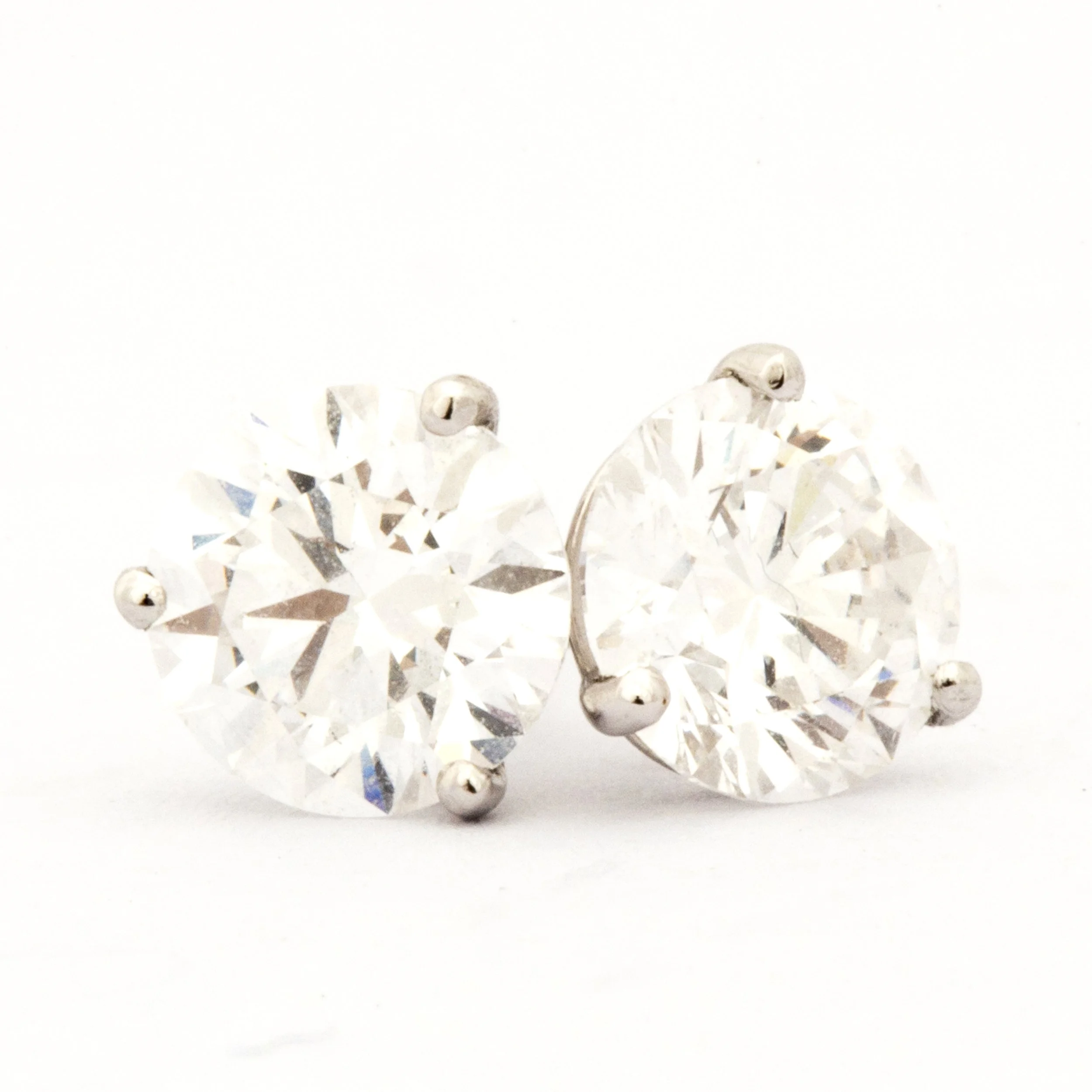 Two Carat Diamond Studs in 14K White Gold