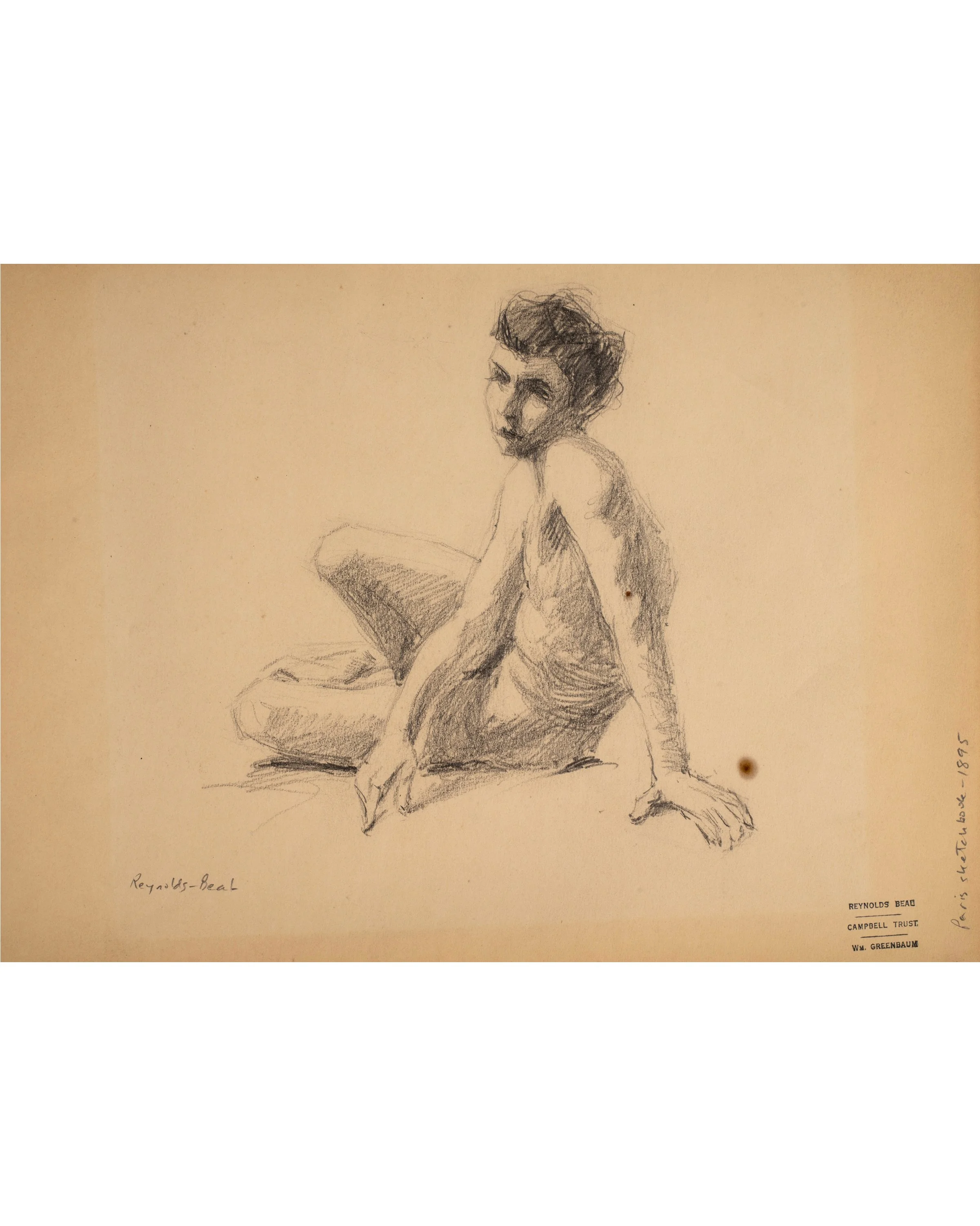 Reynolds Beal (1866-1951) Paris Sketchbook Figure Study, 1895