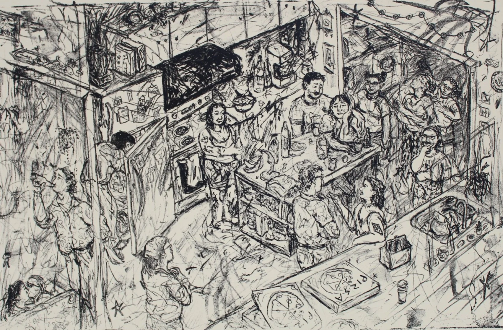 At the Party; lithograph; 2023