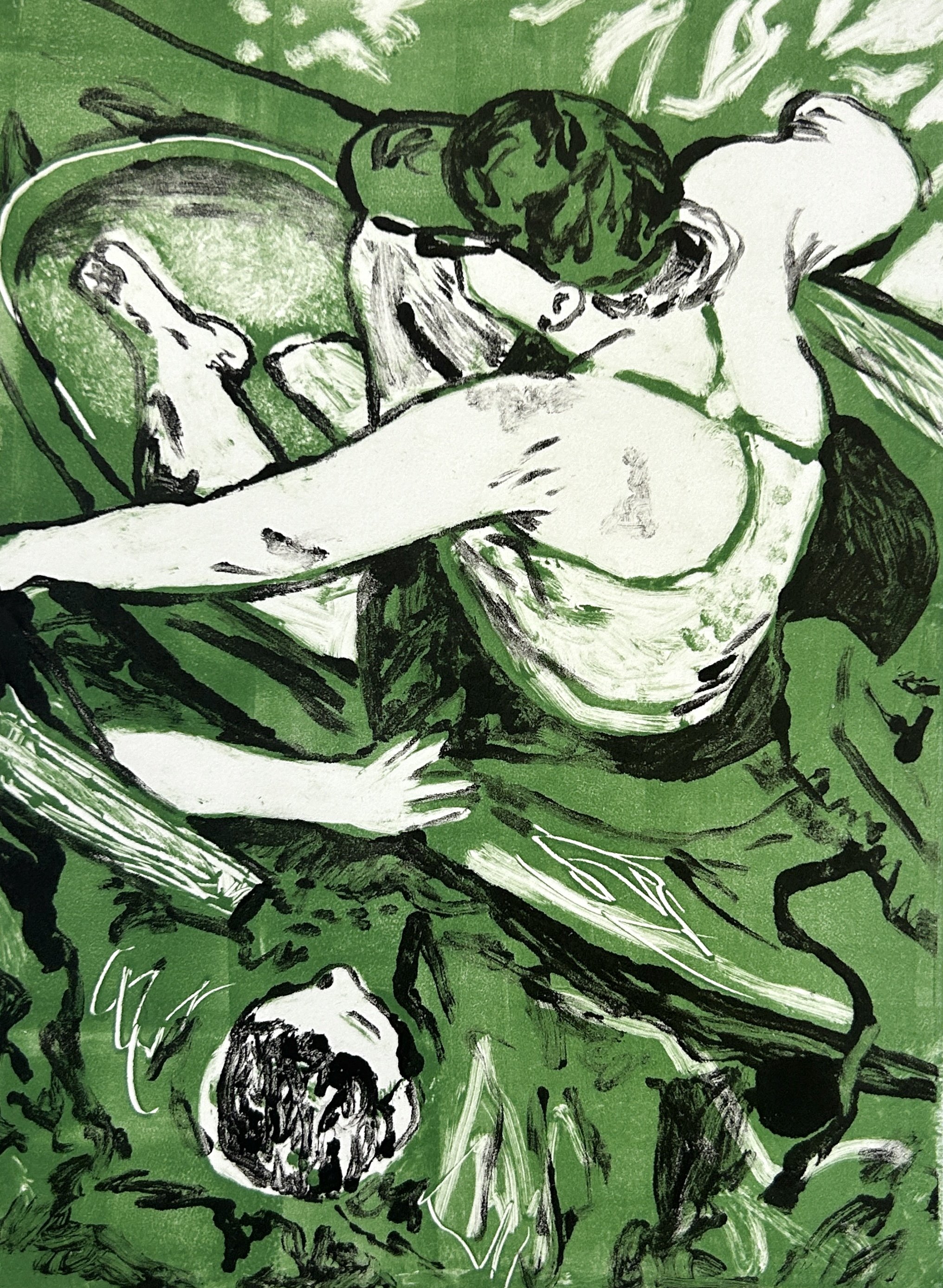 Help Her Get In; monotype; 2024; 4 x 6 in.