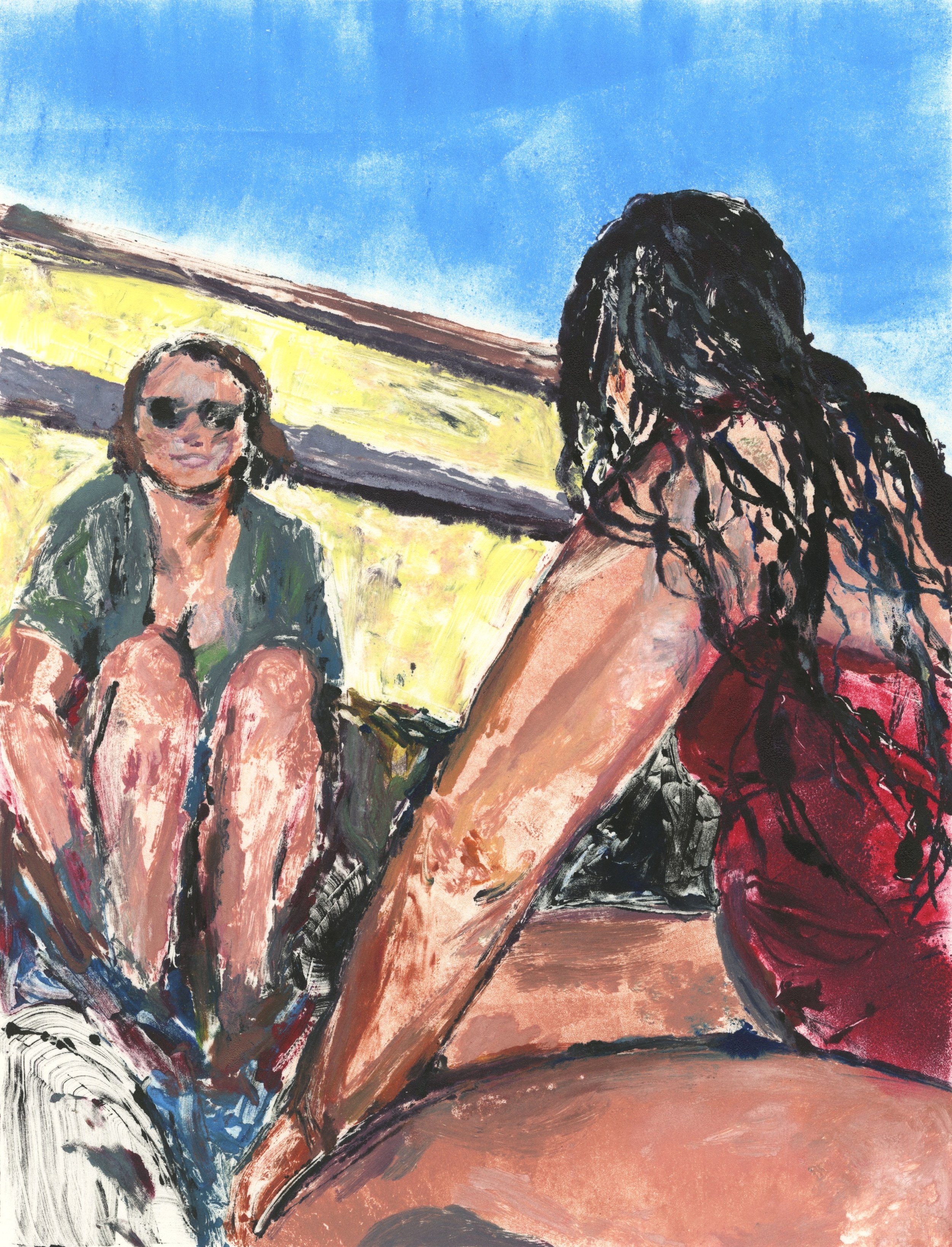 Apartment Pool; monotype; 2025