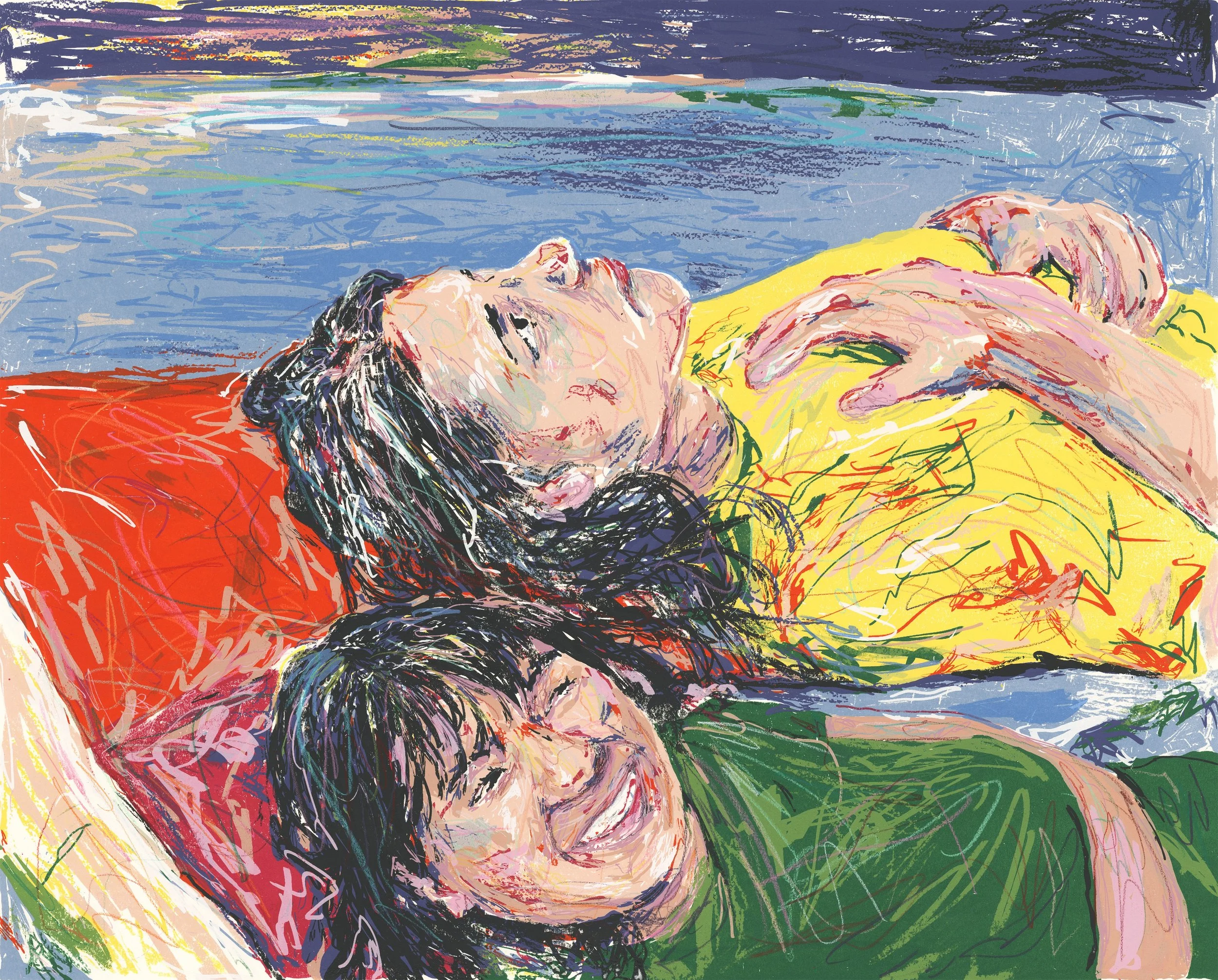 No Matter How Late You Leave, It'll Be Too Soon; screenprint with colored pencil; 2024