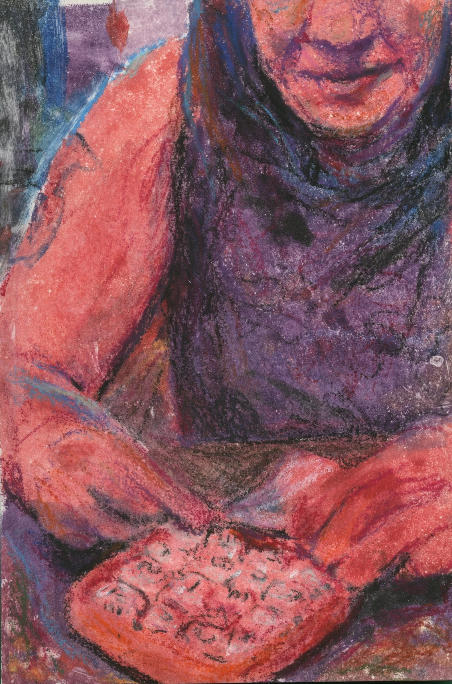 Brought Boggle to the Saloon; monotype with colored pencil; 2025; 4x6 in.