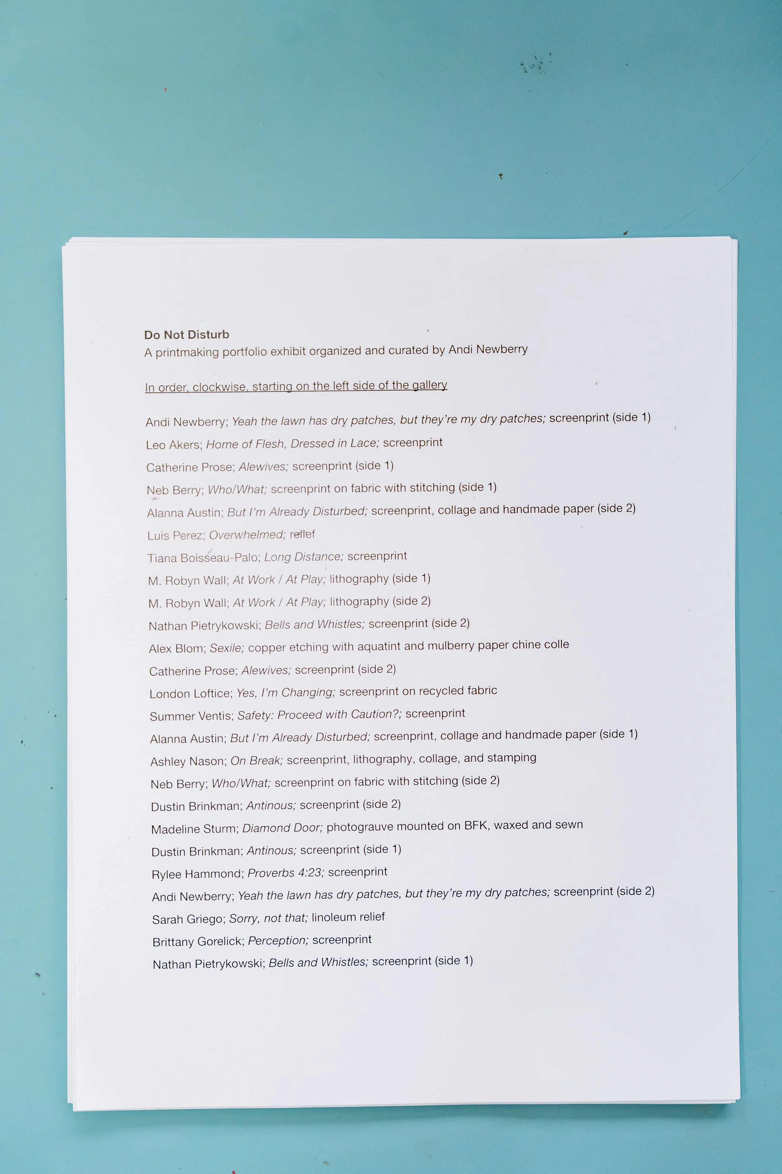 Order of works