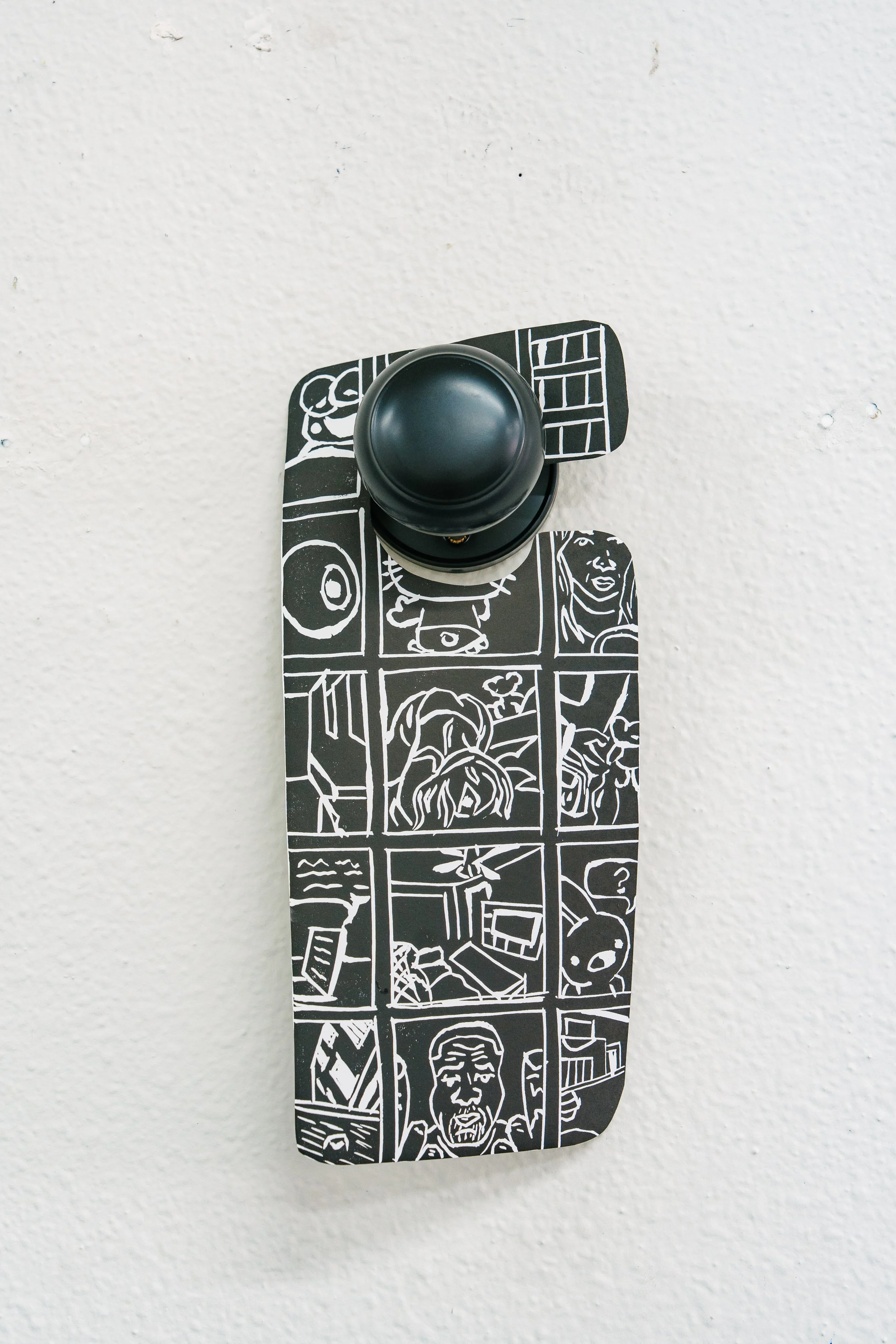 Sarah Griego; "Sorry, not that"; linoleum relief