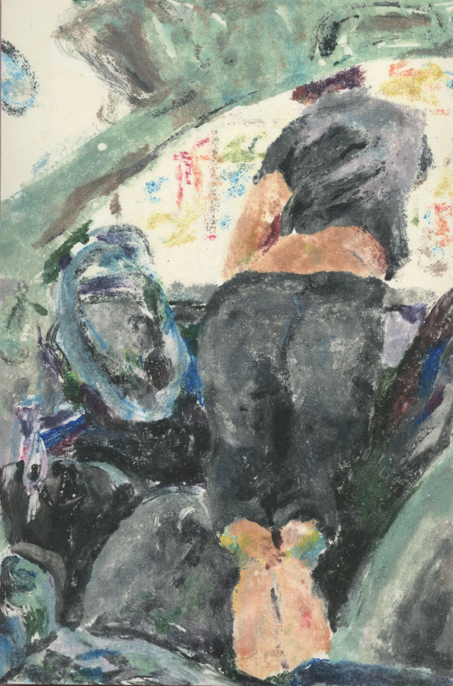 Sonic Drive In; monotype; 2025; 4x6 in.