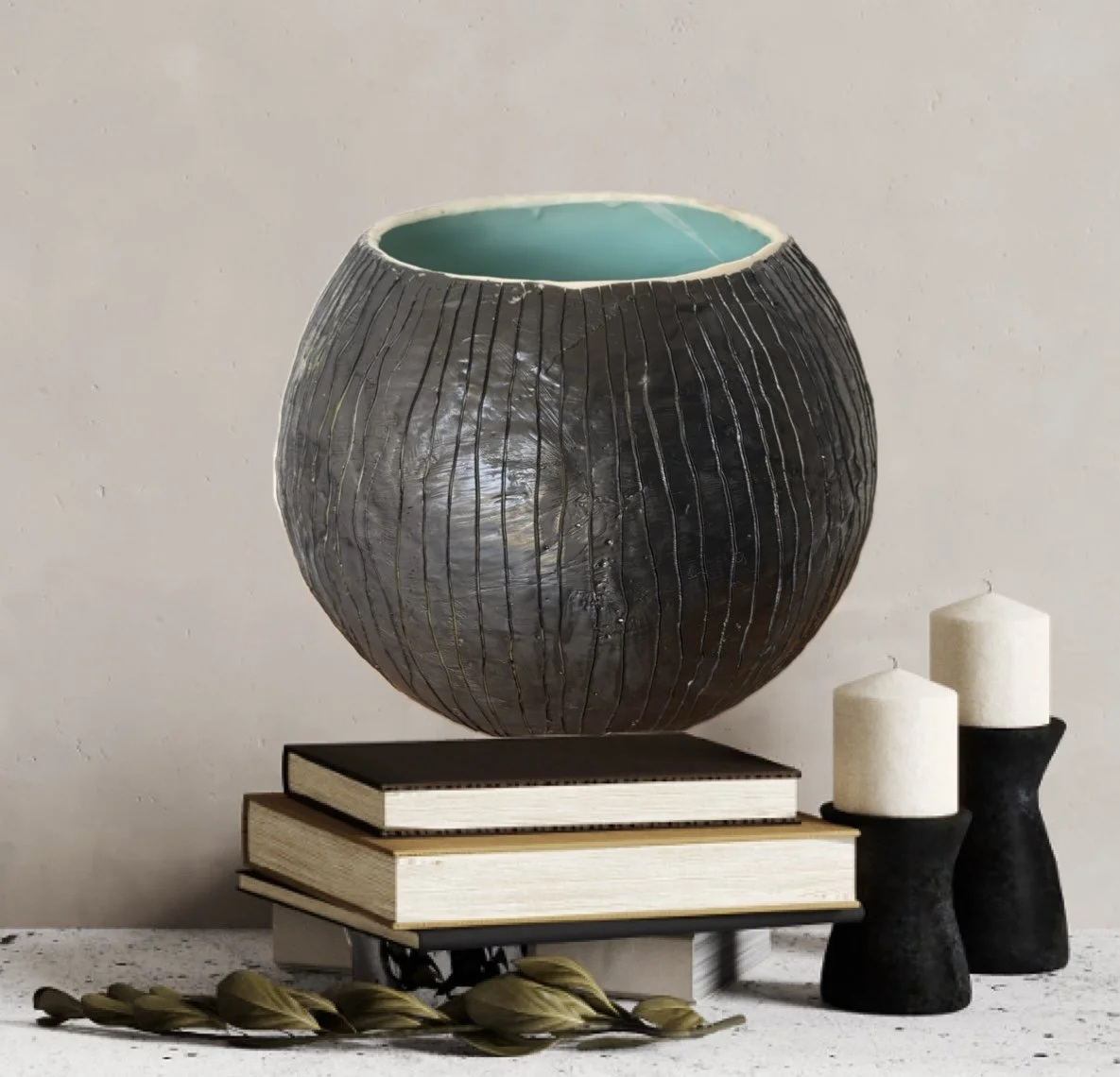 The Quiet Within – Encaustic Wax & Resin Sculptural Vessel | Handcrafted Art Bowl | Studio Fifty Thr