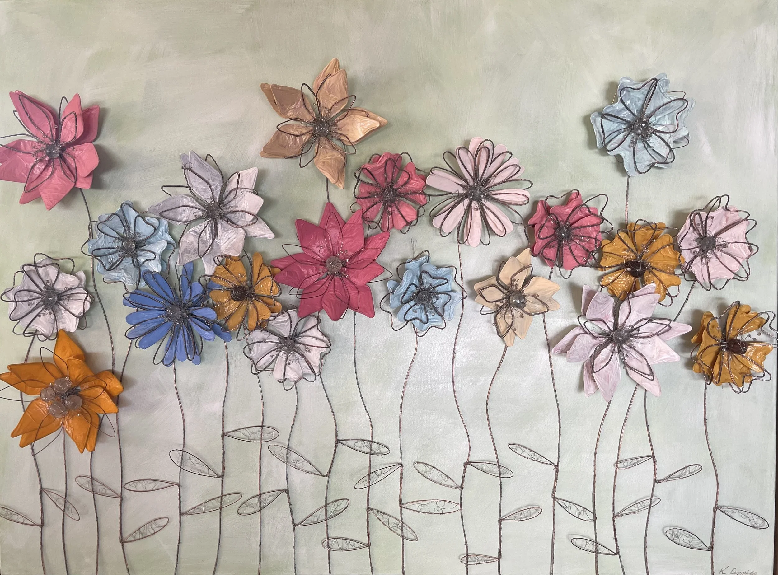 Sculptural wire wall art