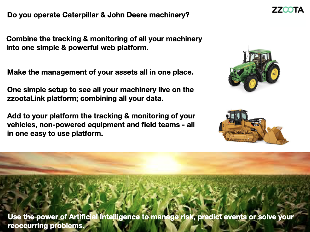 zzoota Integrates Caterpillar & John Deere