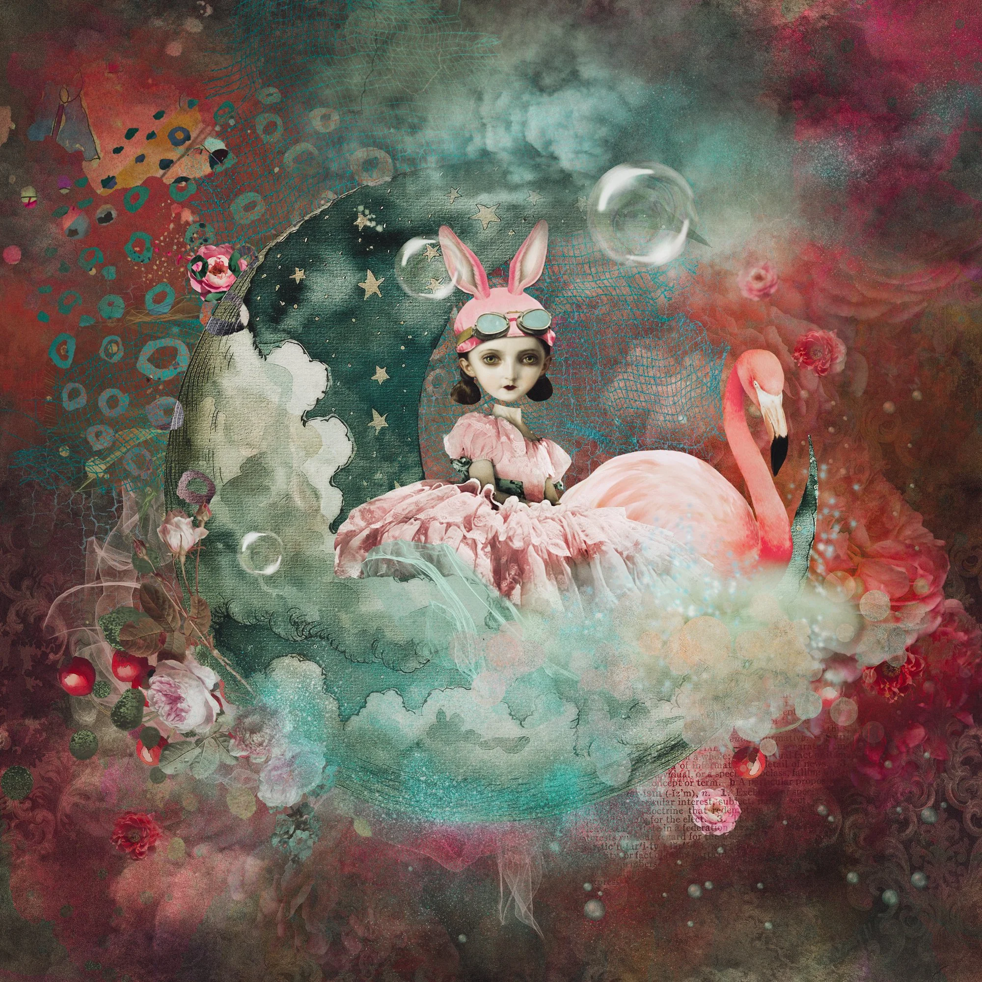 The Girl and the Flamingo having fun.jpg