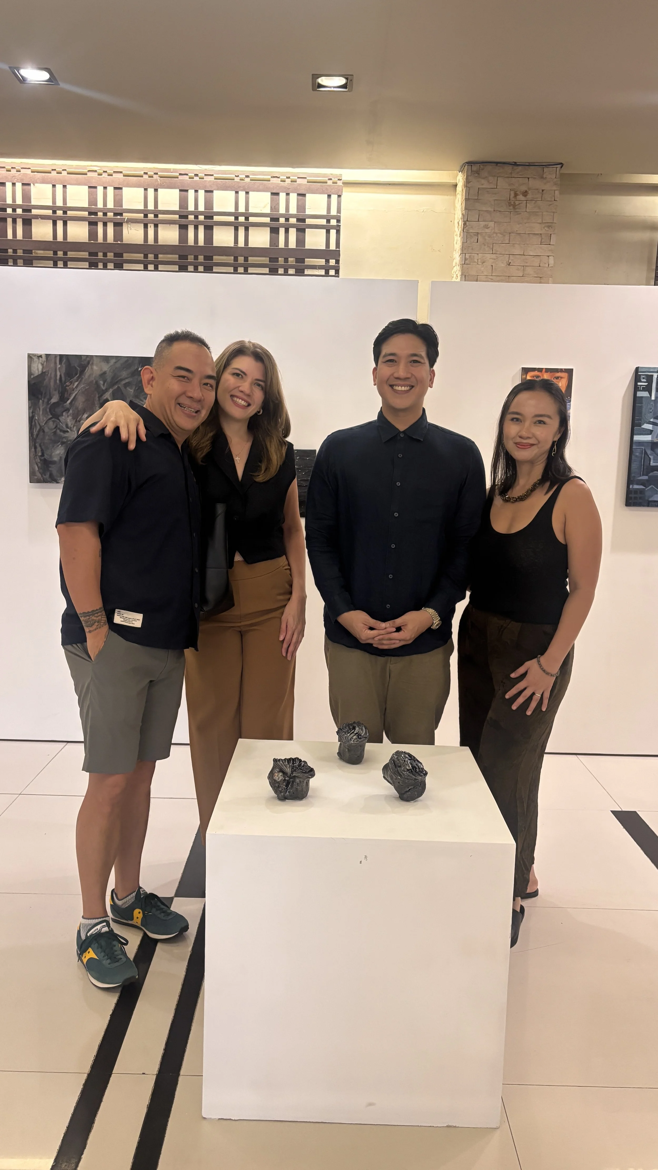 Art patron Bong Lopue with his wife Miren Lopue; ceramic artist Jose Solon Perfecto with his wife Aussy Perfecto (L'Fisher Hotel, Bacolod)