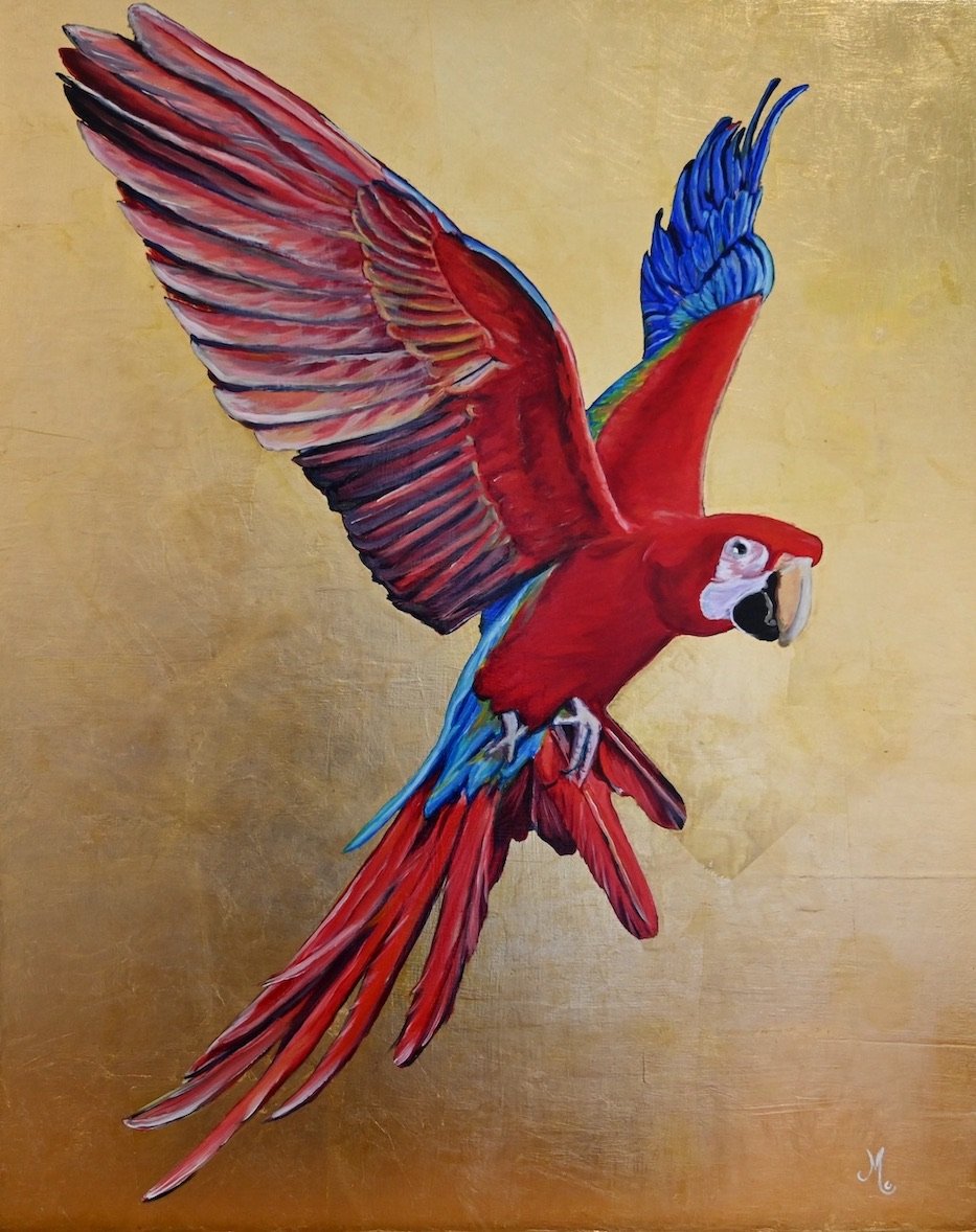 Pirate's pet_Monica Cuellar_Acrylic on golden leaf_76x61cm-lores.jpeg