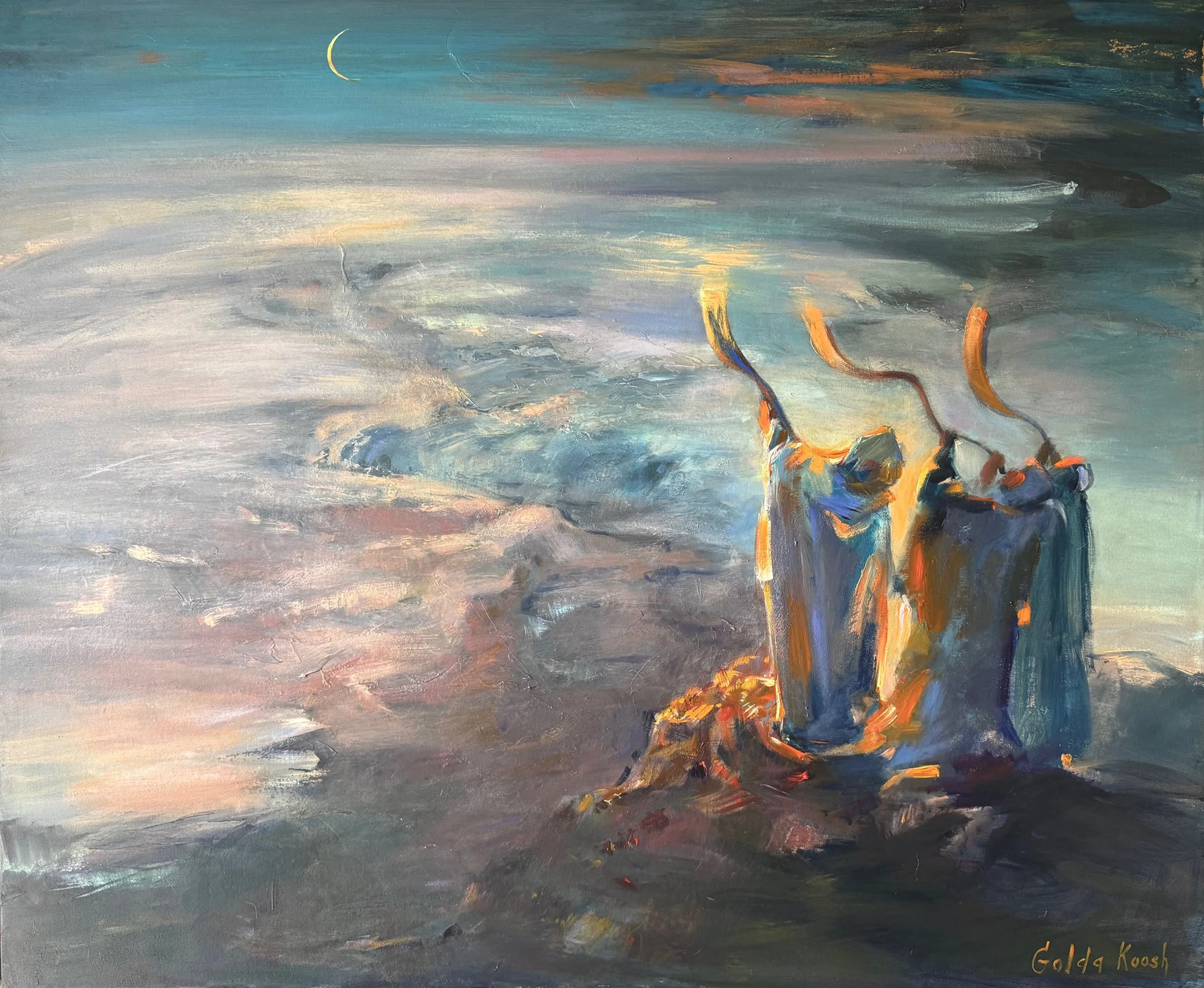 Days of Awe, acrylic on canvas, 100x120cm (39x47in)