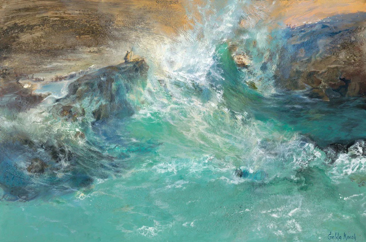 Moshe Leads the People - 100x150cm (39.3x59in) - This work is about Moses at the moment he accepts a role he did not seek: to become a leader, a guide, and the one who carries responsibility for others.

He leads the people through danger and uncerta