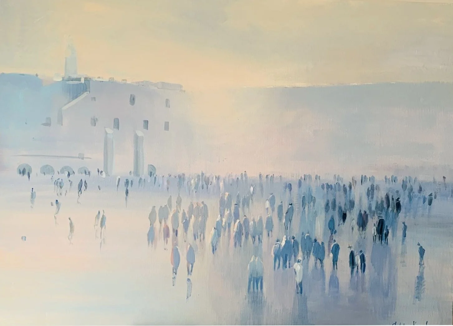 Sunrise by The Kotel 90x120 cm, acrylic on canvas