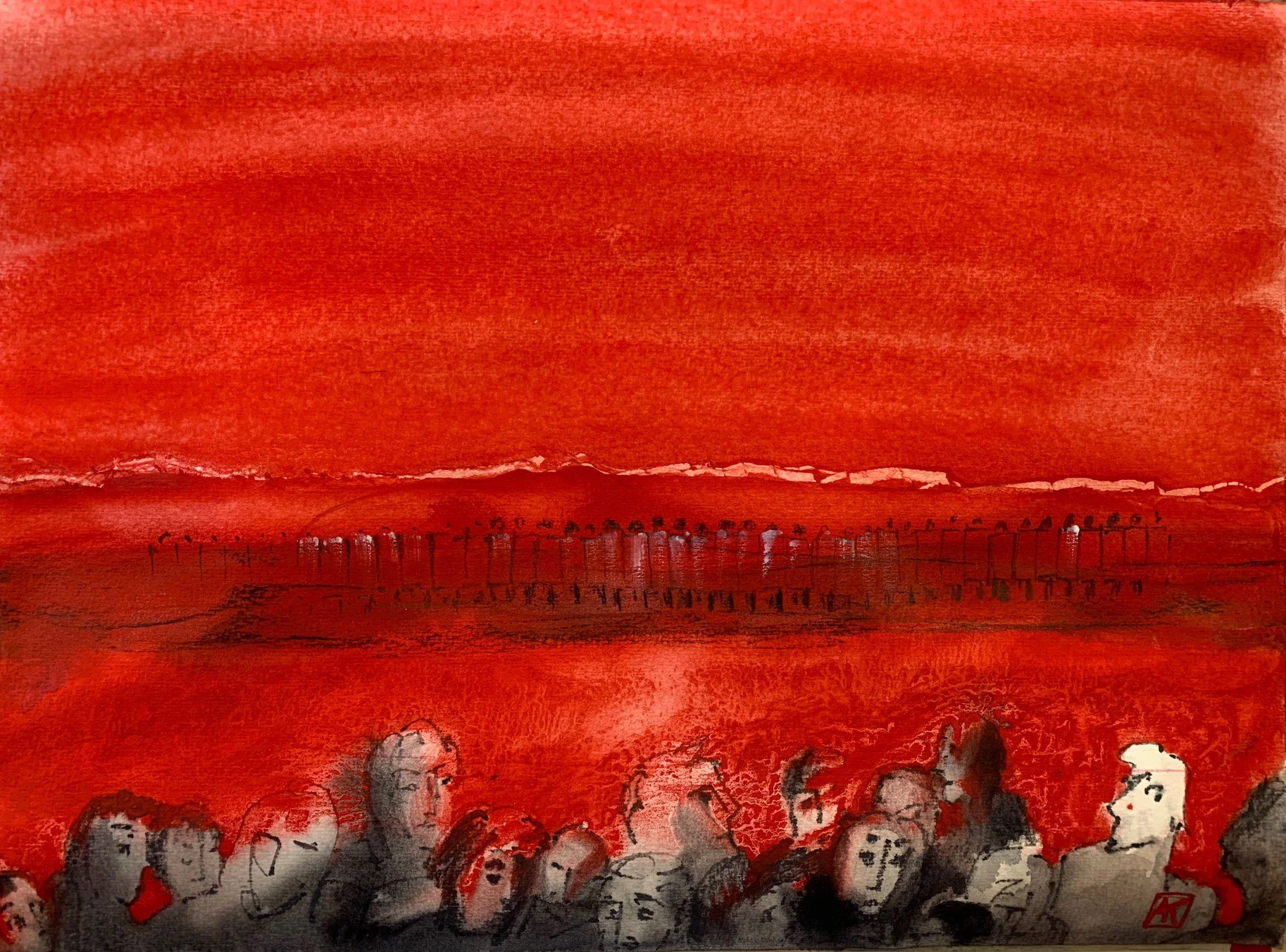 "Do you have the courage..." (2020). 36.5x49cm, watercolor on paper