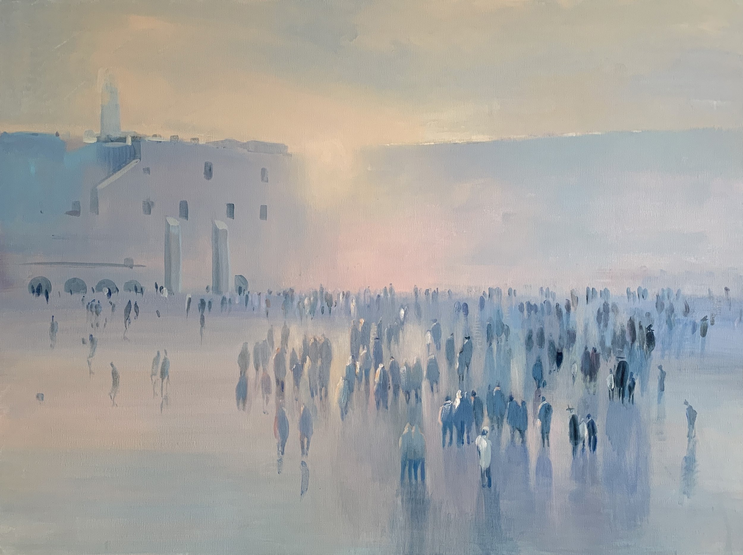 Sunrise by The Kotel 90x120 cm, acrylic on canvas