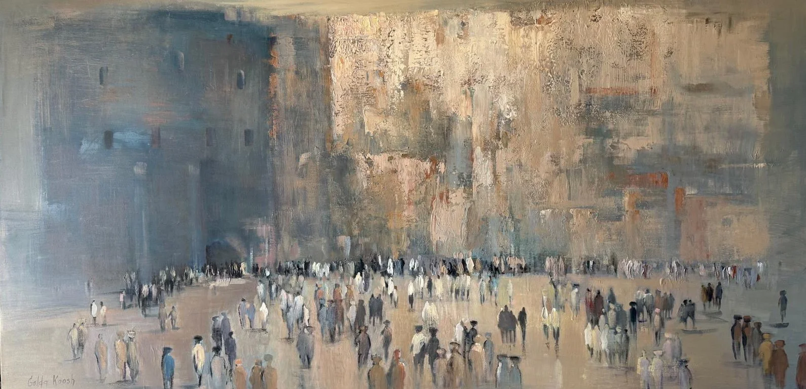 The Western Wall acrylic on canvas 90x180 cm, 35x71